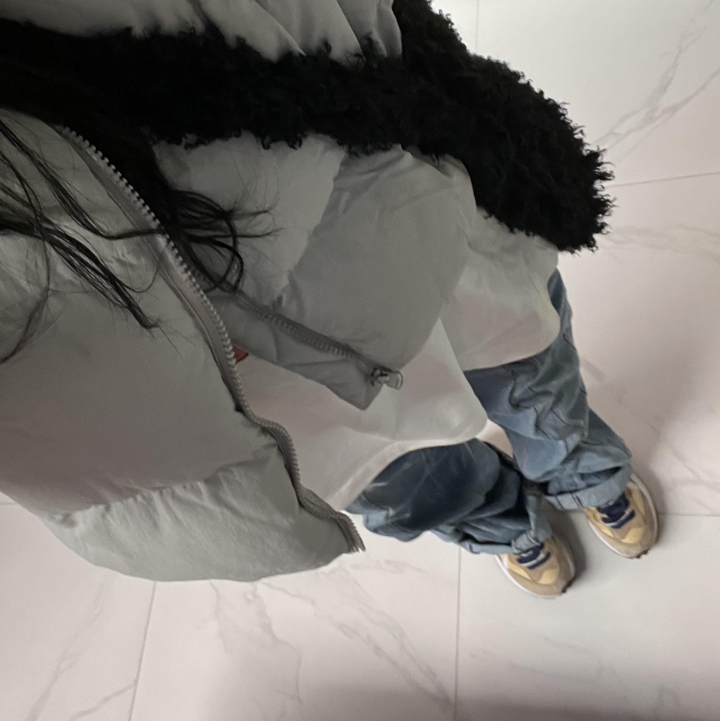 Nike x Sacai VaporWaffle Sesame and Blue Void 착용 스타일