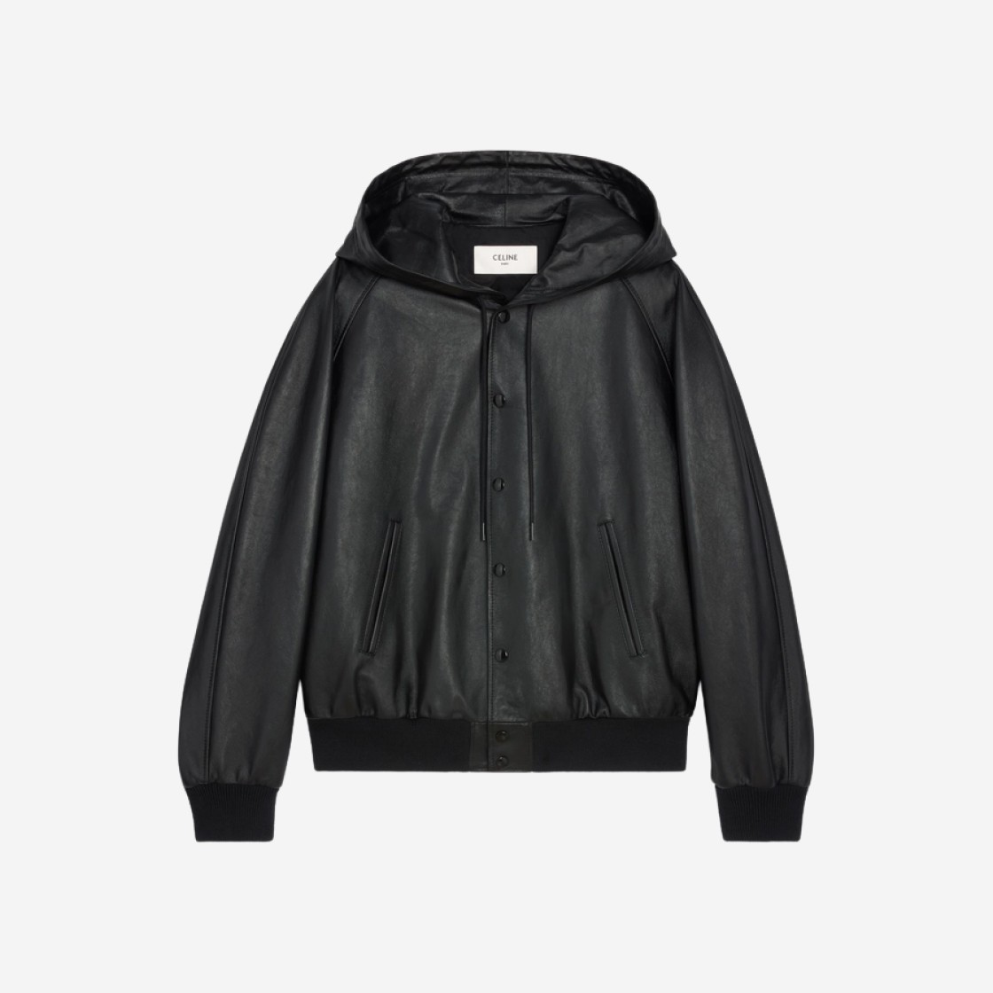 Celine Hooded Jacket in Soft Lambskin Black 상세 이미지 1