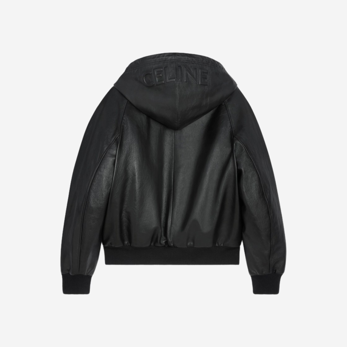 Celine Hooded Jacket in Soft Lambskin Black 상세 이미지 2