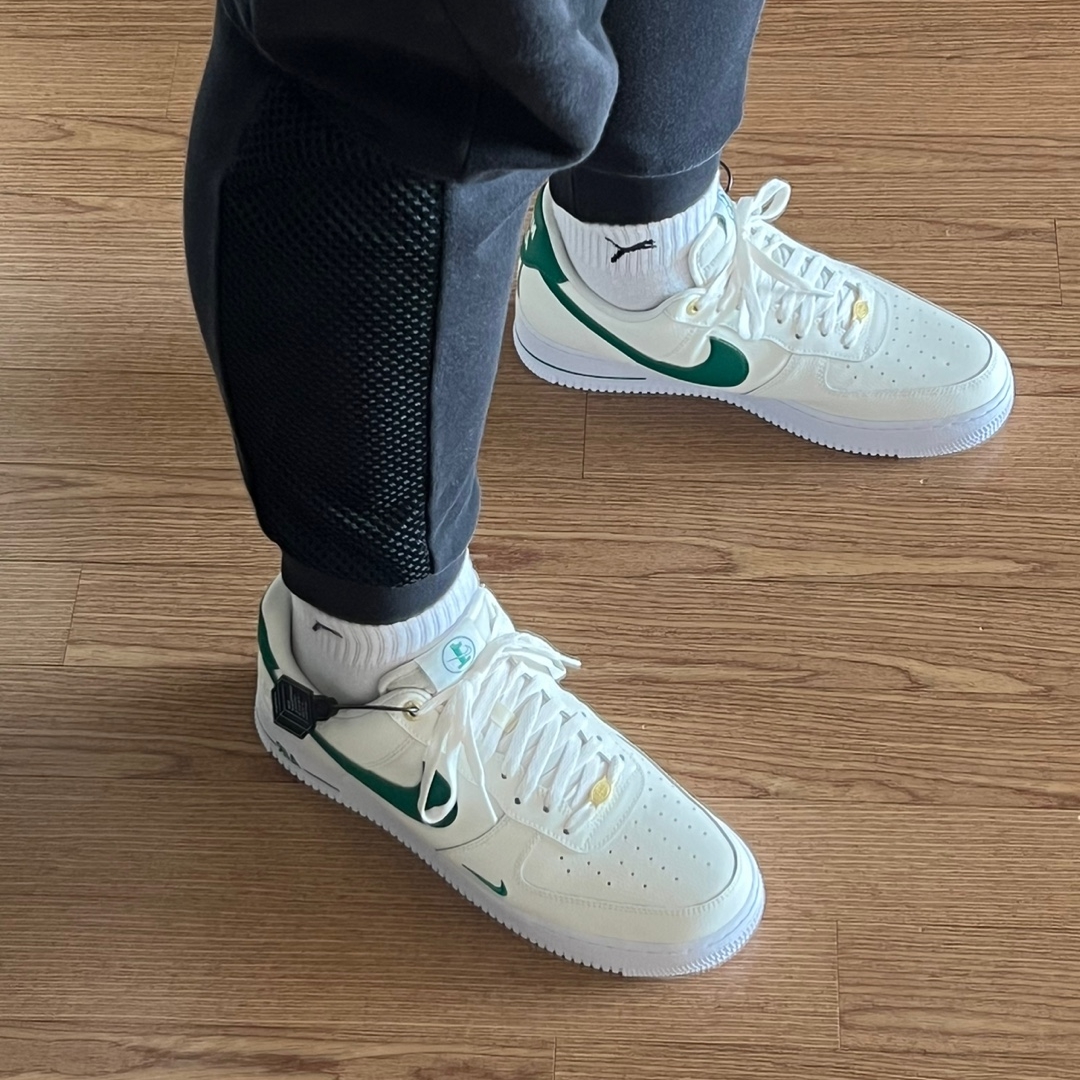 Nike Air Force 1 '07 LV8 40th Anniversary Join Forces Sail Malachite 착용 스타일 - 3