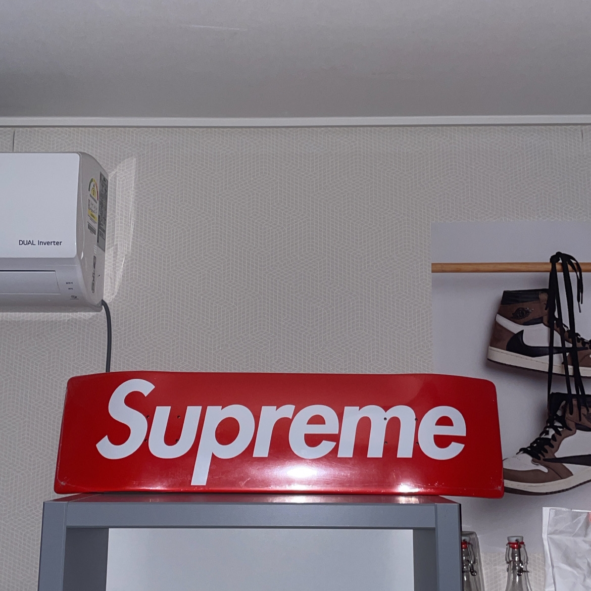 Supreme Uncut Box Logo Skateboard Deck Red - 22SS 착용 스타일