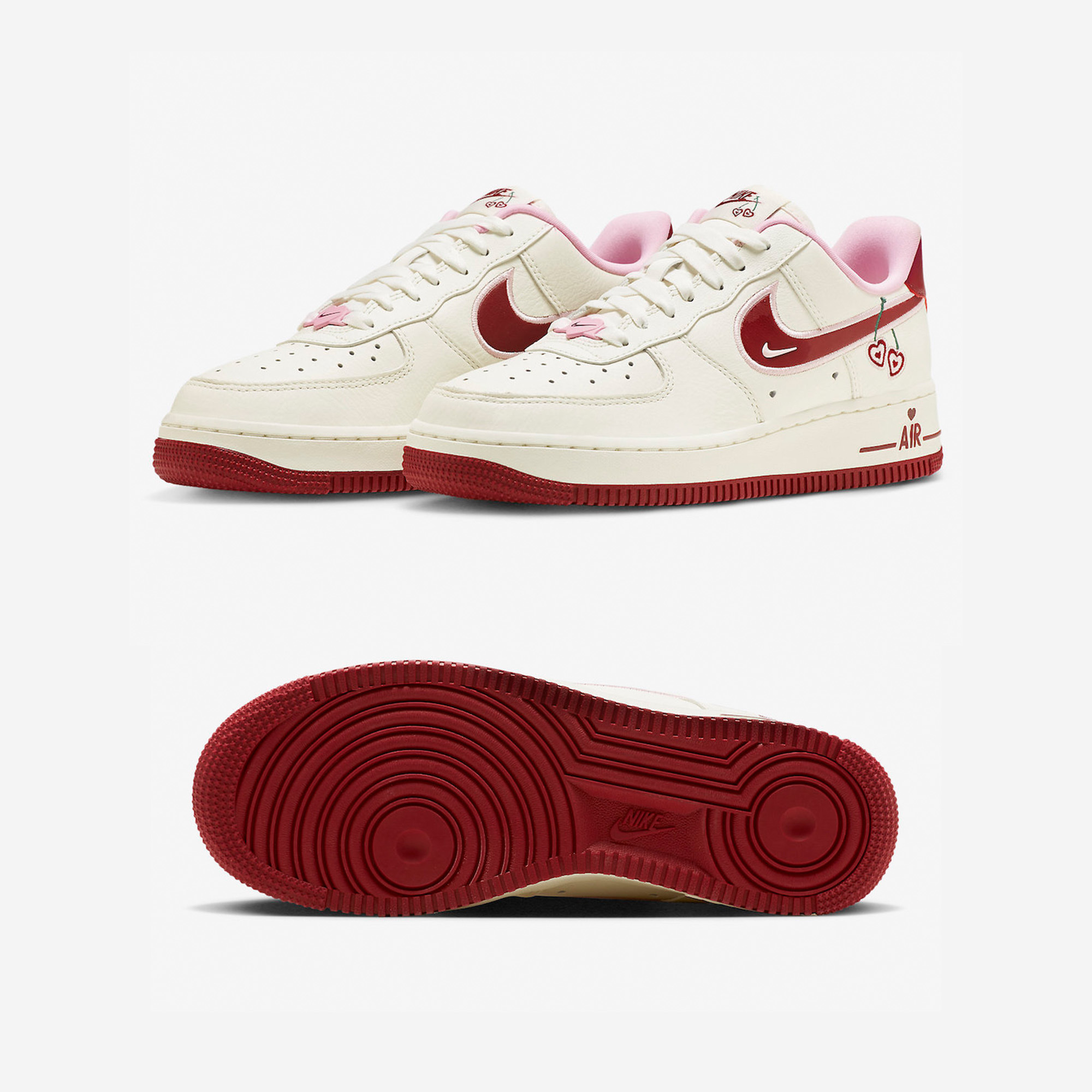 Nike Air Force 1 '07 QS Valentine's Day, (W) Nike Air Force 1 '07 Valentine Day 2022 착용 스타일 - 2