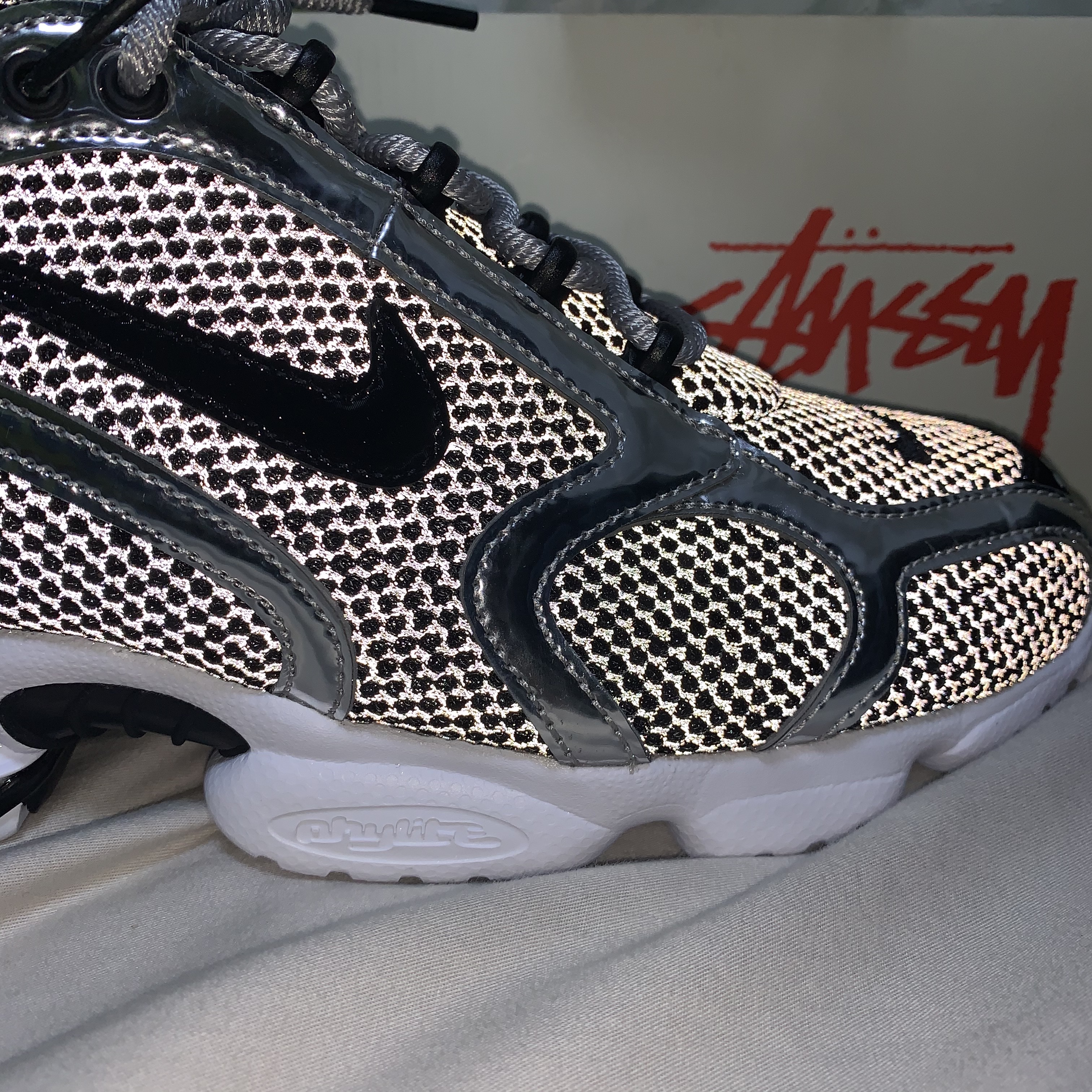Nike x Stussy Air Zoom Spiridon Cage 2 Pure Platinum 착용 스타일