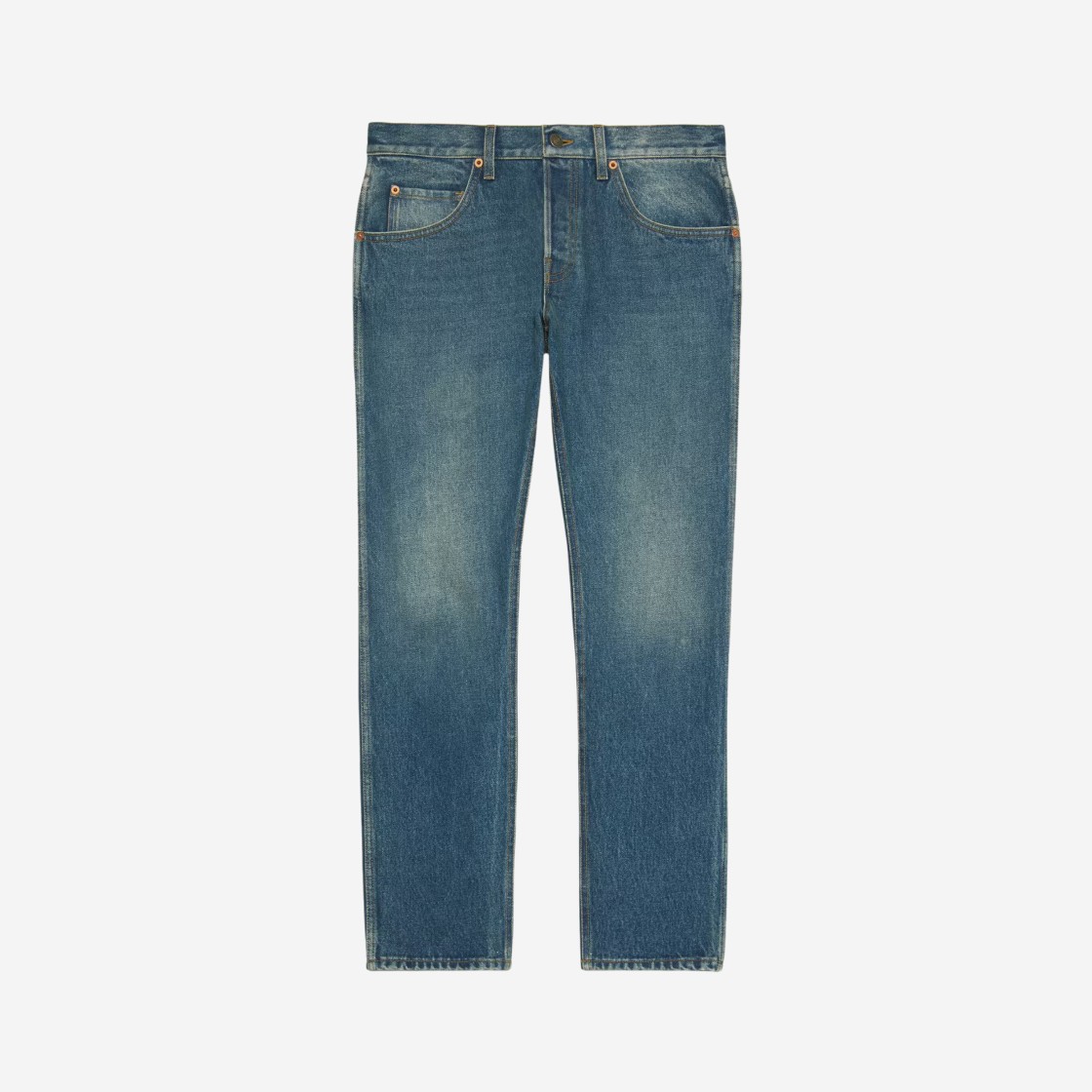 Gucci Tapered Washed Jeans Blue Denim 상세 이미지 1