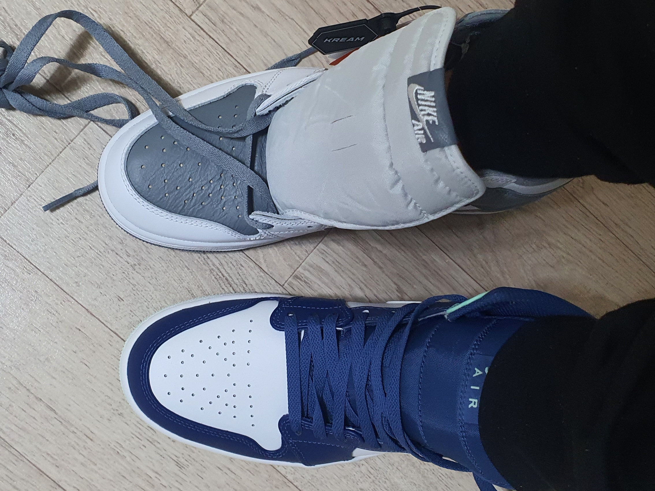 Jordan 1 Mid Blue Mint, Jordan 1 Retro High OG Stealth 착용 스타일