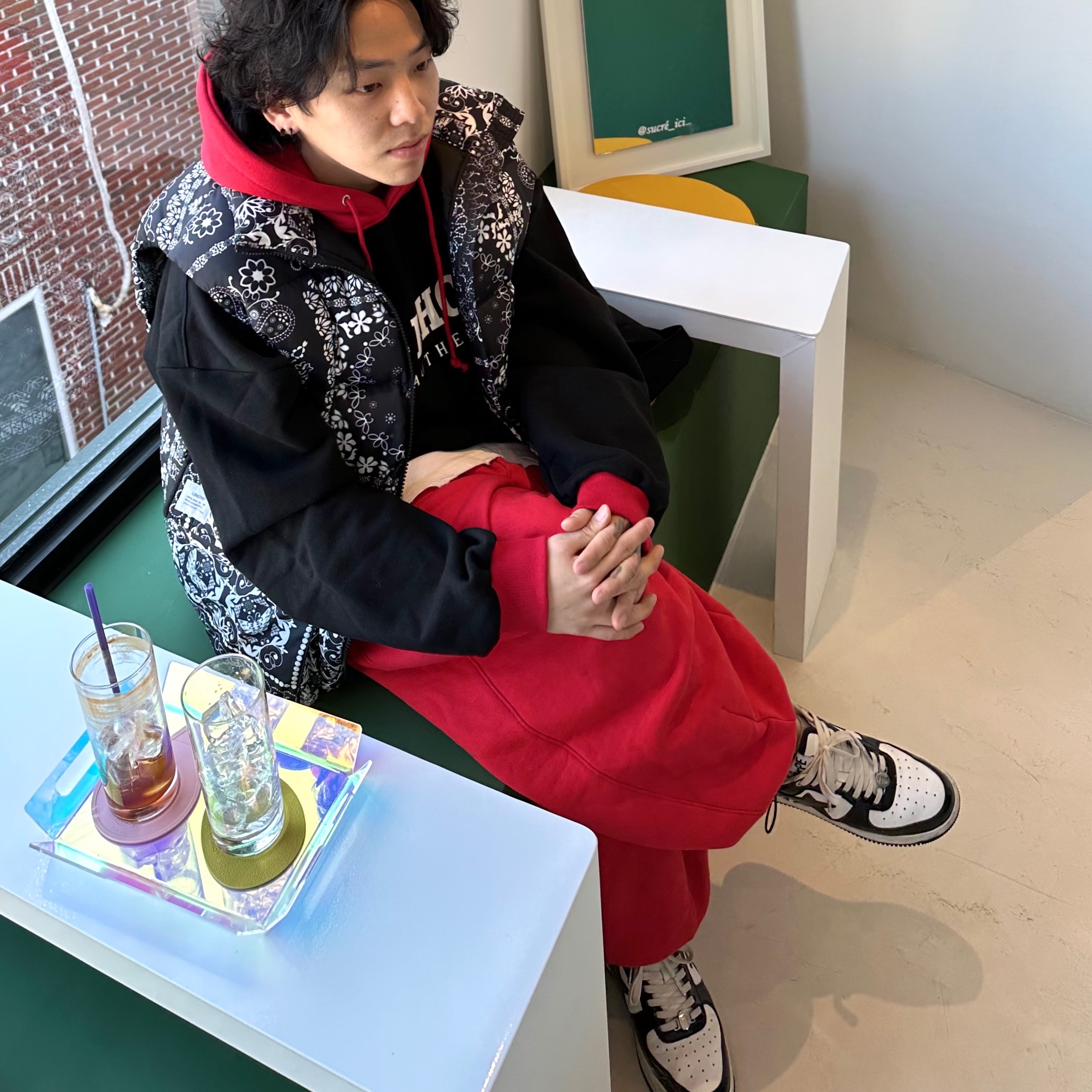 (W) BAPE Bape Sta Low Black 착용 스타일 - 3