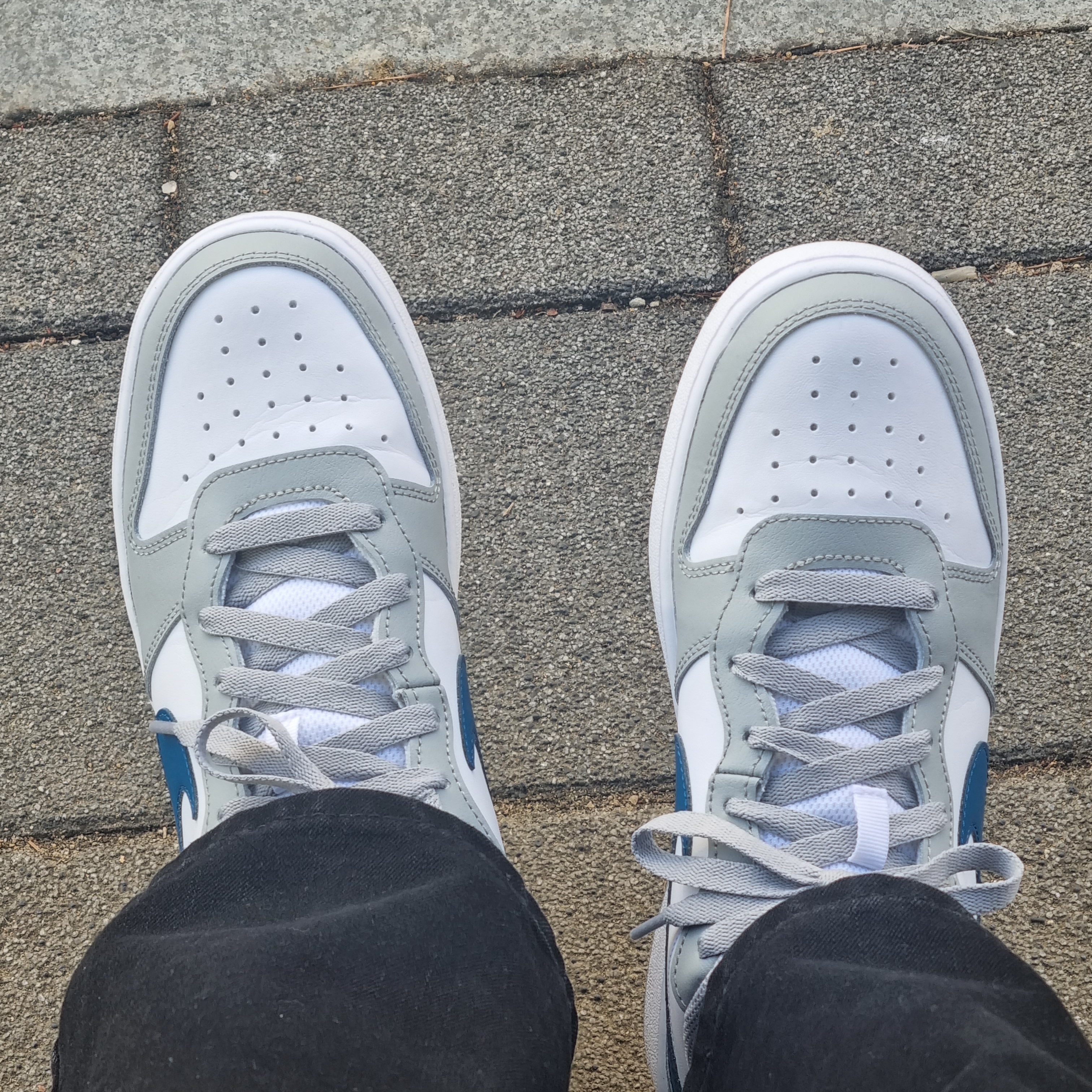 (GS) Nike Court Borough Low 2 Light Smoke Grey 착용 스타일
