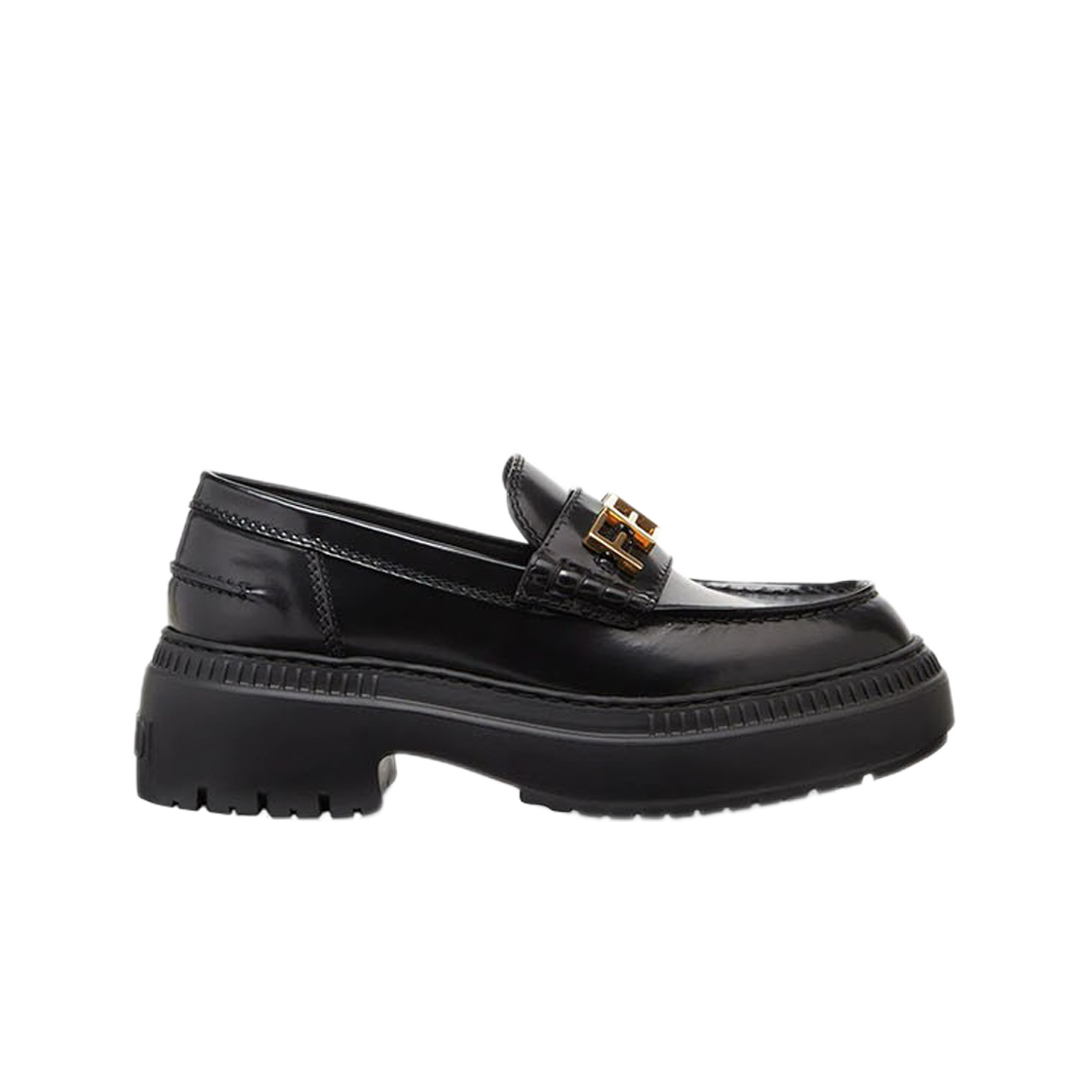 (W) 펜디 펜디그라피 레더 로퍼 블랙((W) Fendi Fendigraphy Leather Loafers Black) - 1