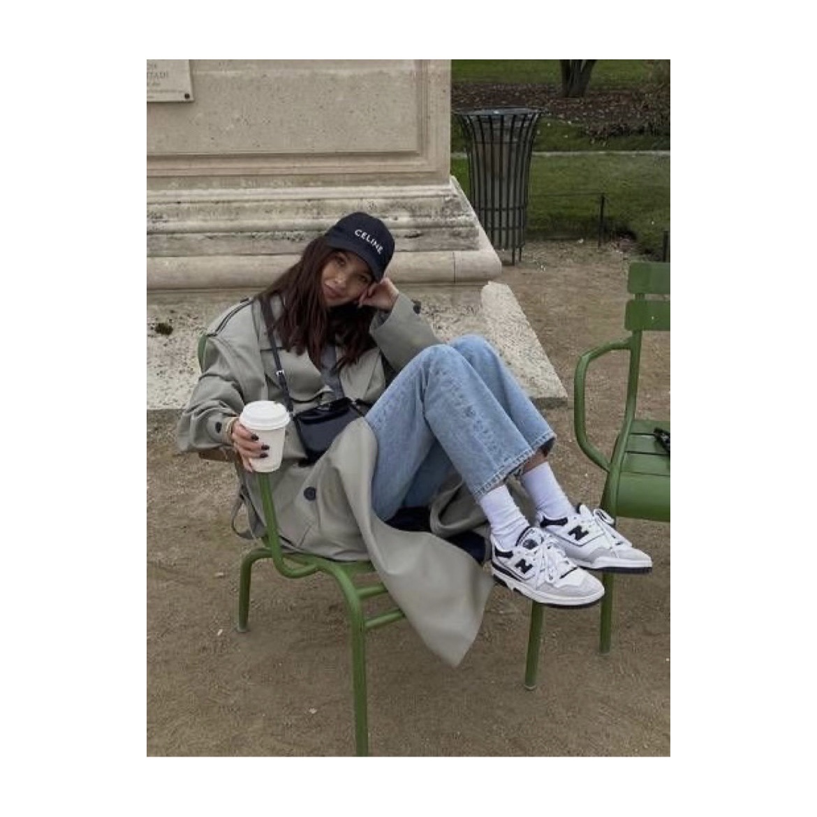 New Balance 550 White Green - D Standard 착용 스타일 - 4