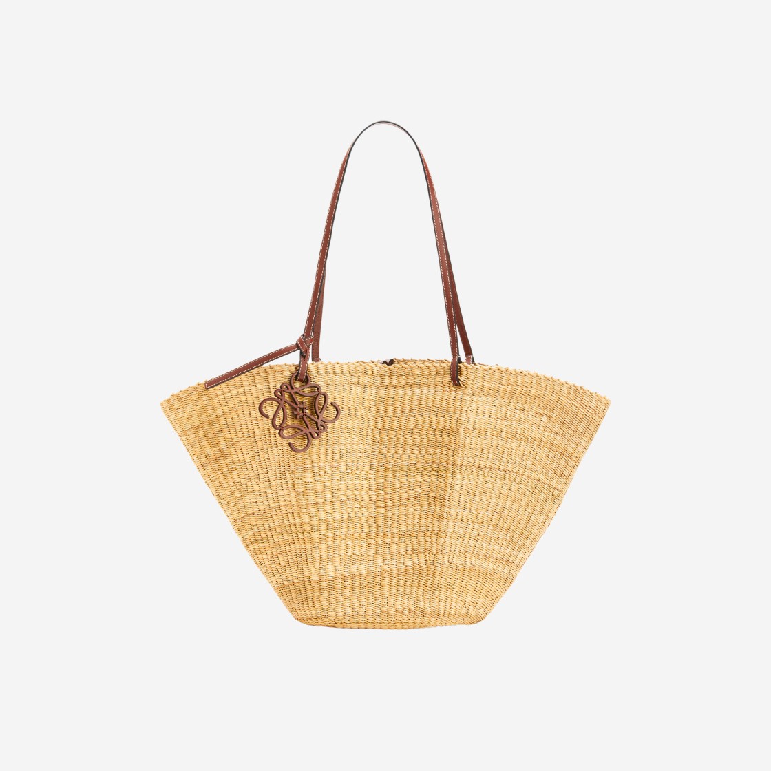 Loewe Shell Basket Bag in Elephant Grass and Calfskin Natural Pecan 상세 이미지 1