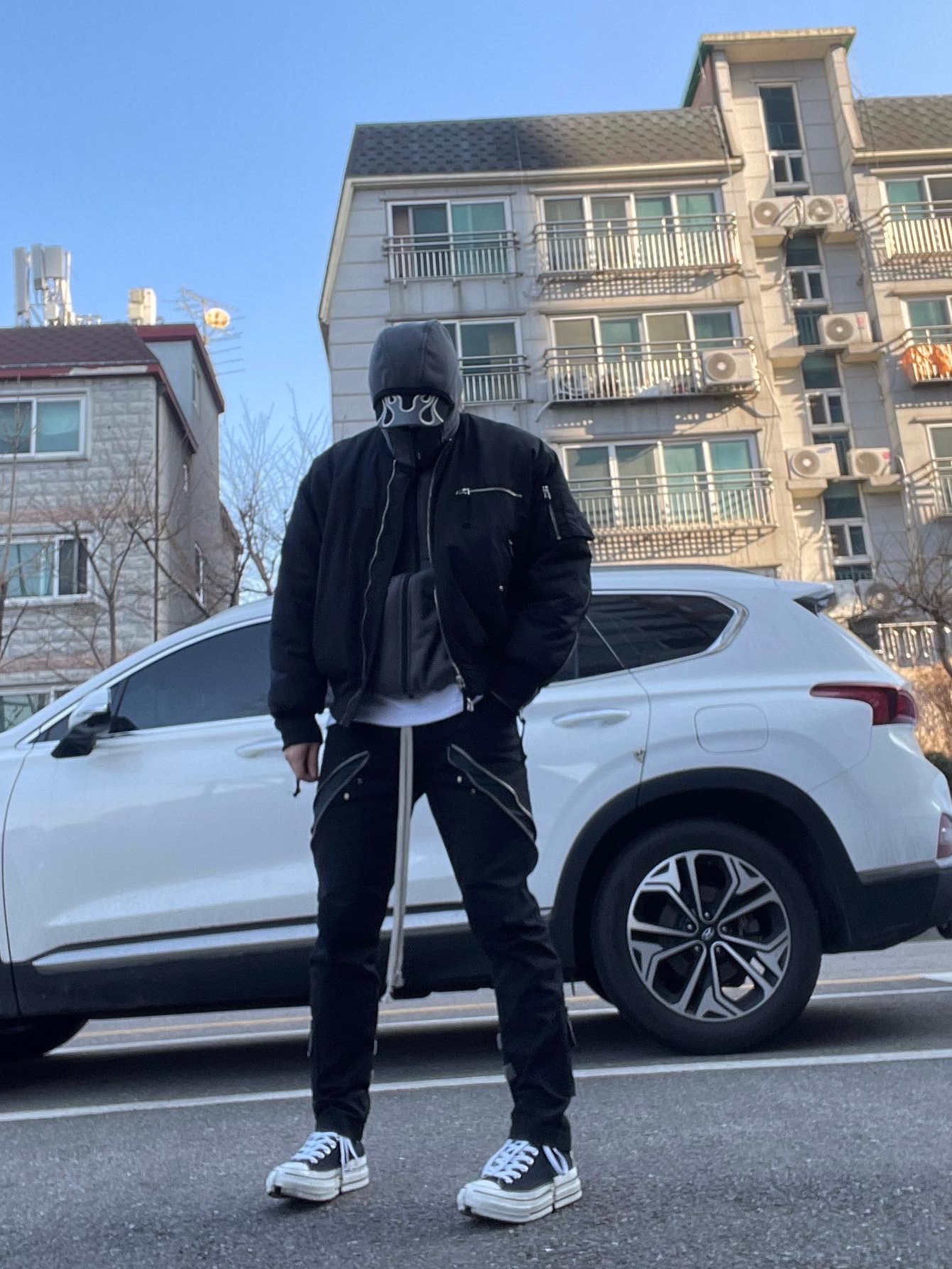 Undermycar Marshall Chest Pocket Balaclava Zip-Up Chimera - 22SS, Yeezy Gap Engineered By Balenciaga Flame Cap Black 착용 스타일 - 1