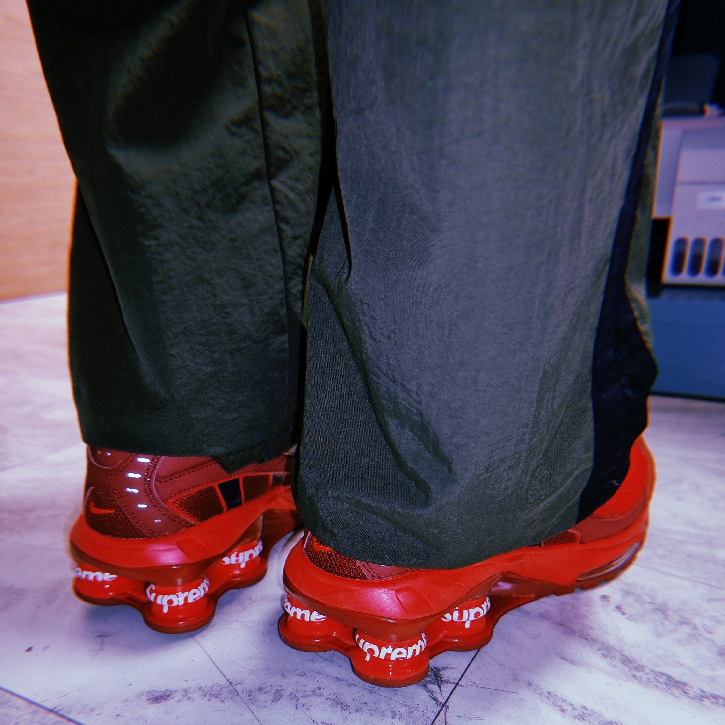 Nike x Supreme Shox Ride 2 SP Red 착용 스타일