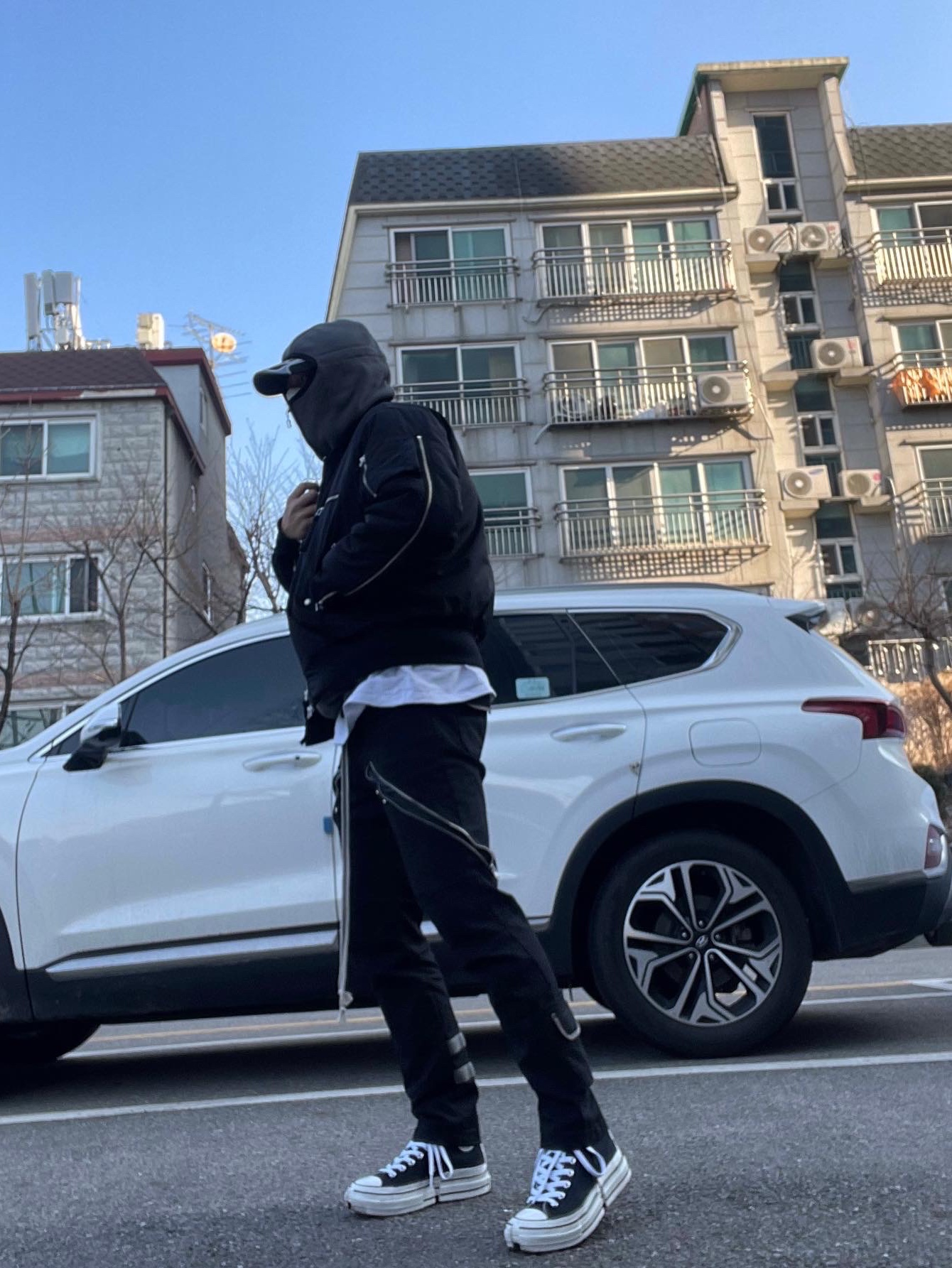 Undermycar Marshall Chest Pocket Balaclava Zip-Up Chimera - 22SS, Yeezy Gap Engineered By Balenciaga Flame Cap Black 착용 스타일 - 3