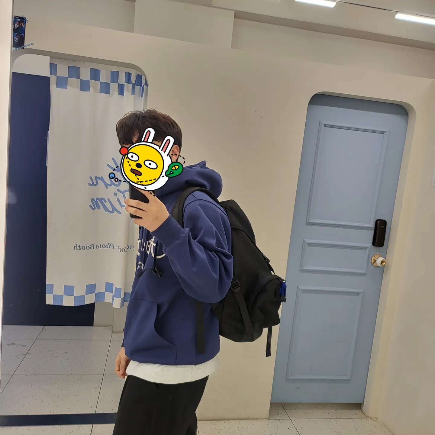 Ader Error Verif Logo Hoodie Navy, Ader Error x Zara Backpack Black 착용 스타일