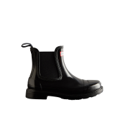 (W) Hunter Commando Gloss Chelsea Boots Black