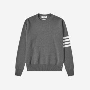 Thom Browne Milano Stitch 4-Bar Crewneck Pullover Knit Medium Grey