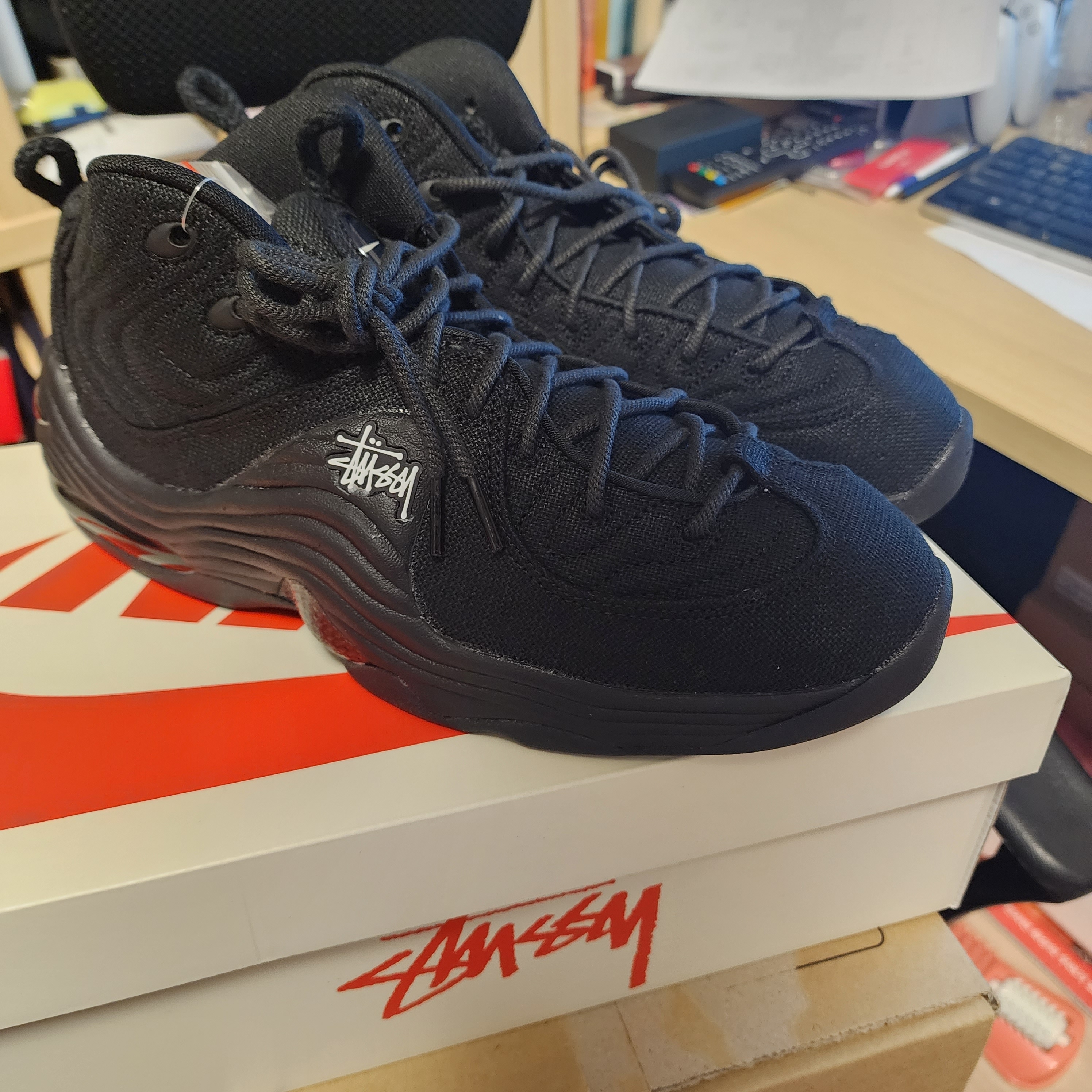 Nike x Stussy Air Penny II Black 착용 스타일 - 1