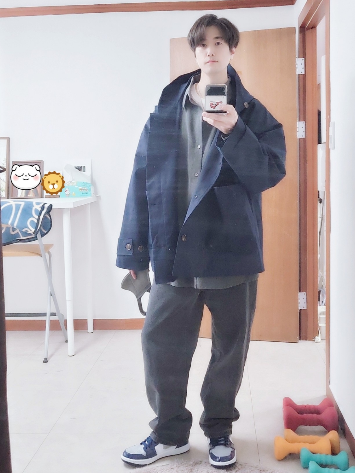 Jordan 1 High Golf Midnight Navy 착용 스타일