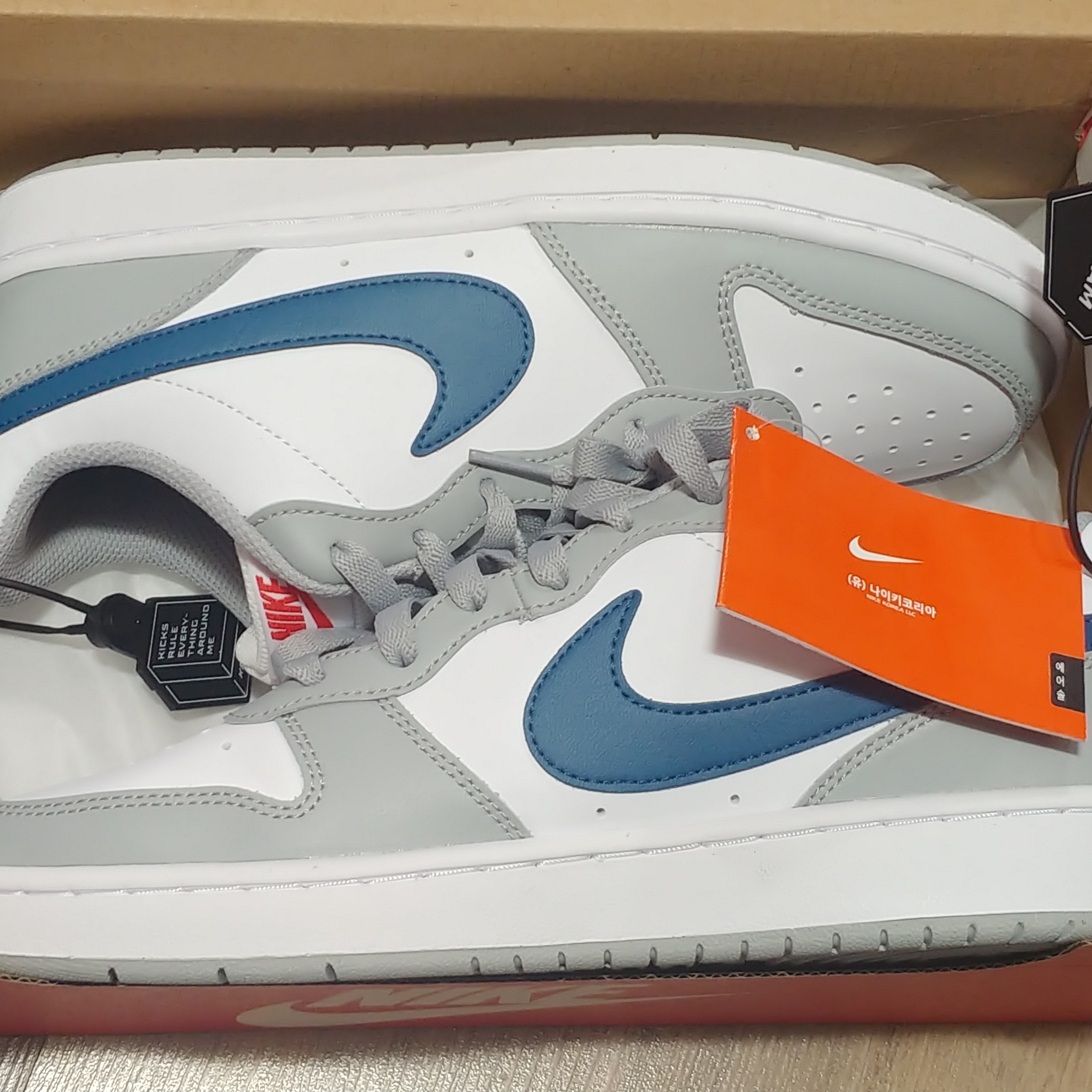 (GS) Nike Court Borough Low 2 Light Smoke Grey 착용 스타일