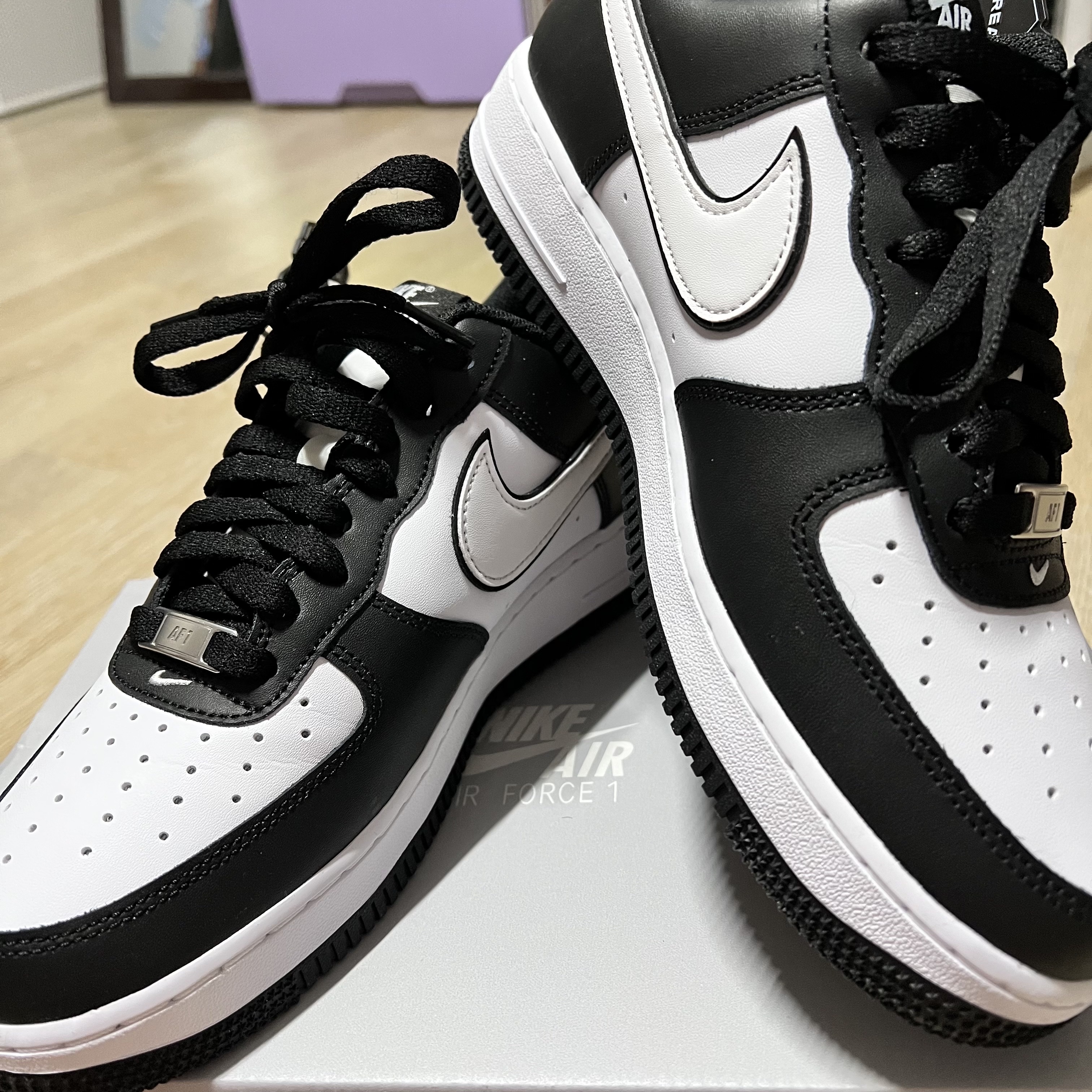 Nike Air Force 1 '07 Black White 착용 스타일