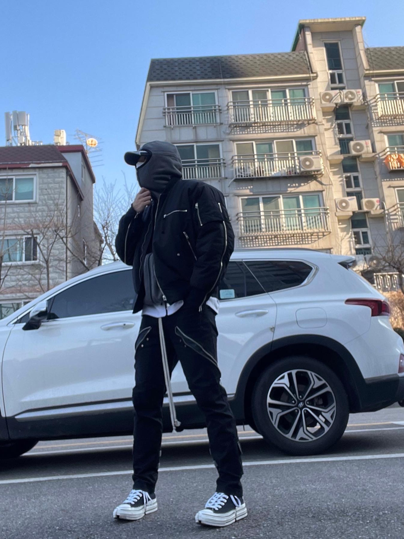 Undermycar Marshall Chest Pocket Balaclava Zip-Up Chimera - 22SS, Yeezy Gap Engineered By Balenciaga Flame Cap Black 착용 스타일 - 2