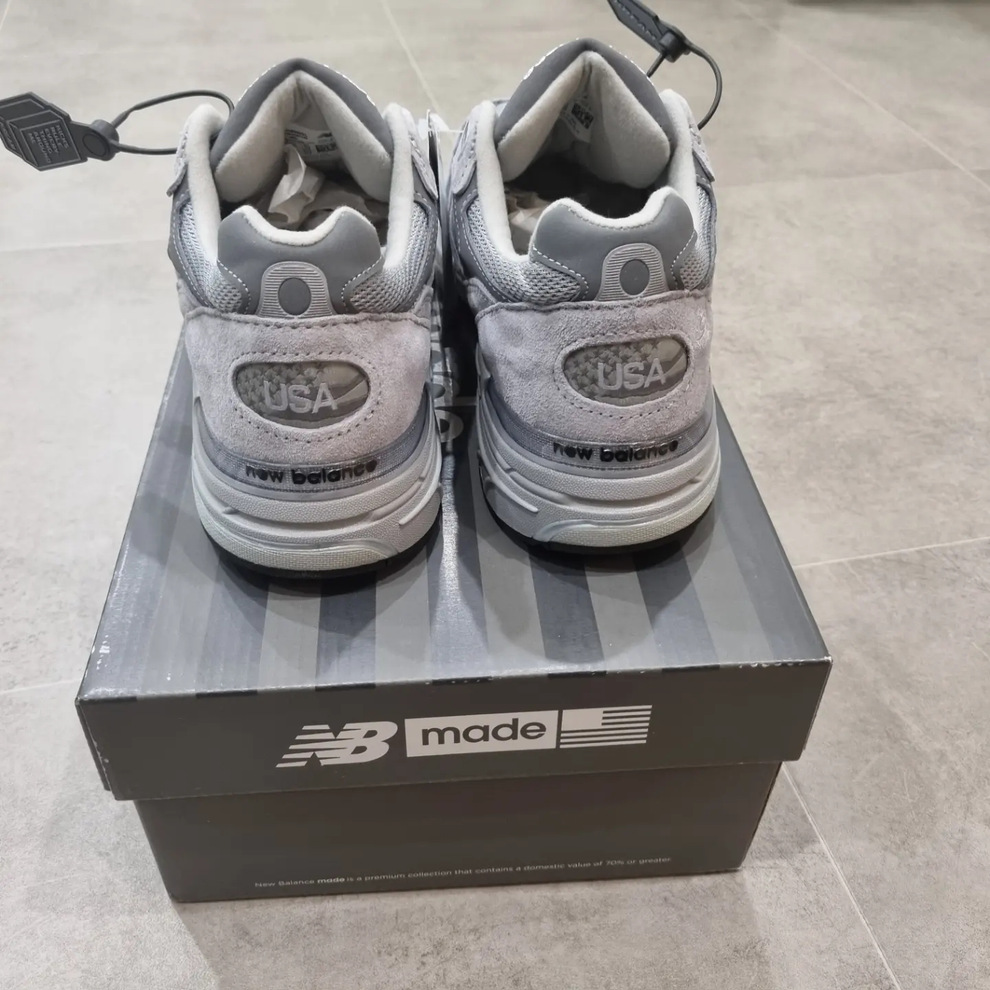 New Balance 993 Made in USA Grey - D Standard 착용 스타일 - 2