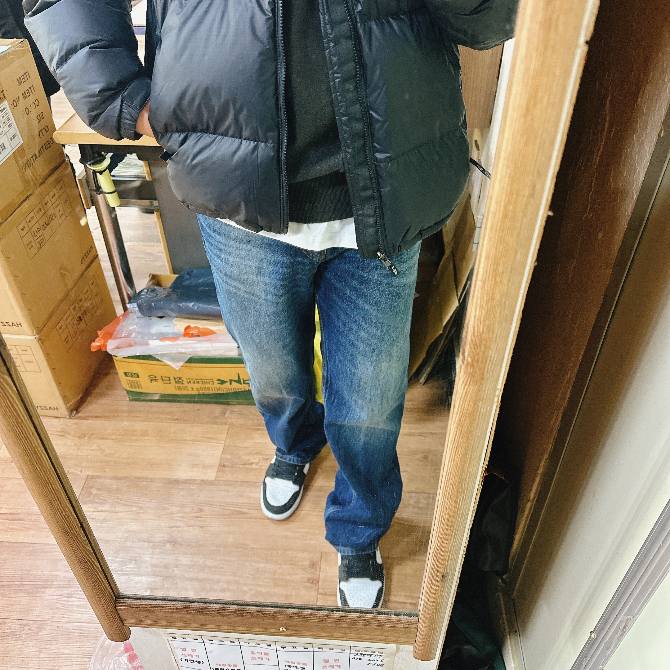 Jordan 1 Retro High OG Bleached Coral, The North Face 1996 Eco Nuptse Jacket Black 착용 스타일