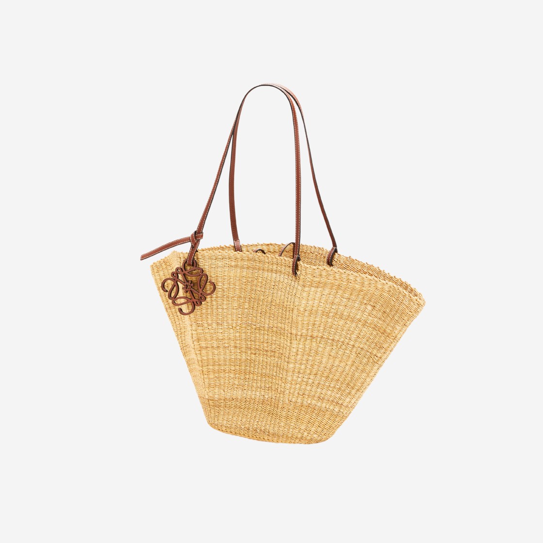 Loewe Shell Basket Bag in Elephant Grass and Calfskin Natural Pecan 상세 이미지 2