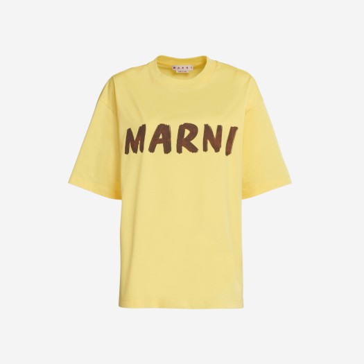 (W) 마르니 로고 바이오 코튼 티셔츠 레몬