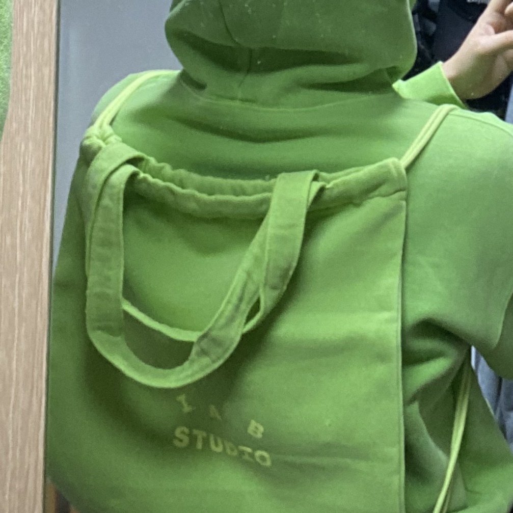 IAB Studio Pigment Hoodie & Sack Apple Green, IAB Studio Pigment Sack Apple Green 착용 스타일 - 2