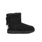 (W) UGG Mini Bailey Bow Crushed Velvet Boots Black