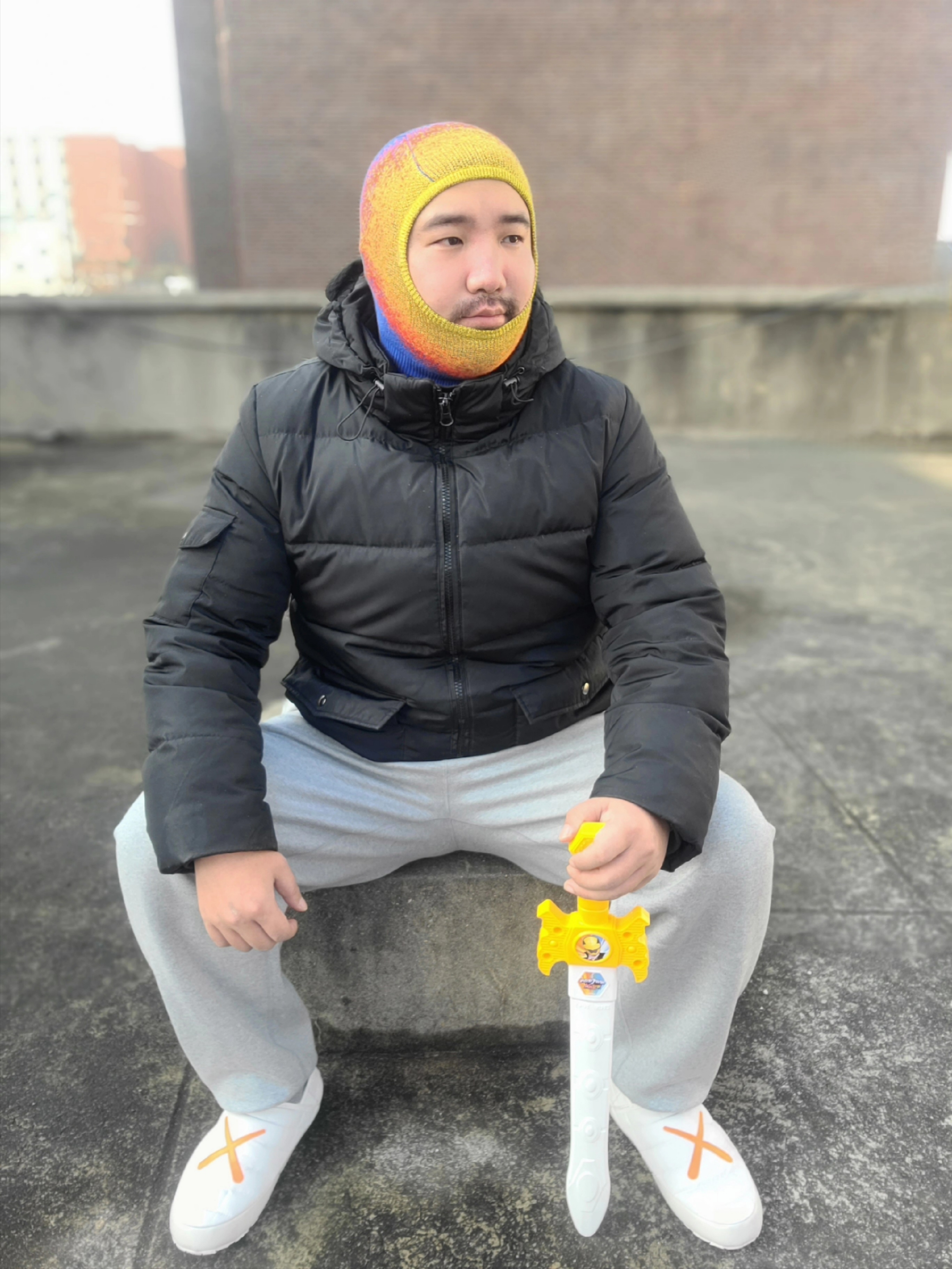 The North Face x Kaws Thermoball Traction Mule VS Moonlight Ivory Orange - 22FW, Nike NRG Solo Swoosh Crew Fleece Dark Grey Heather - US/EU 착용 스타일 - 3