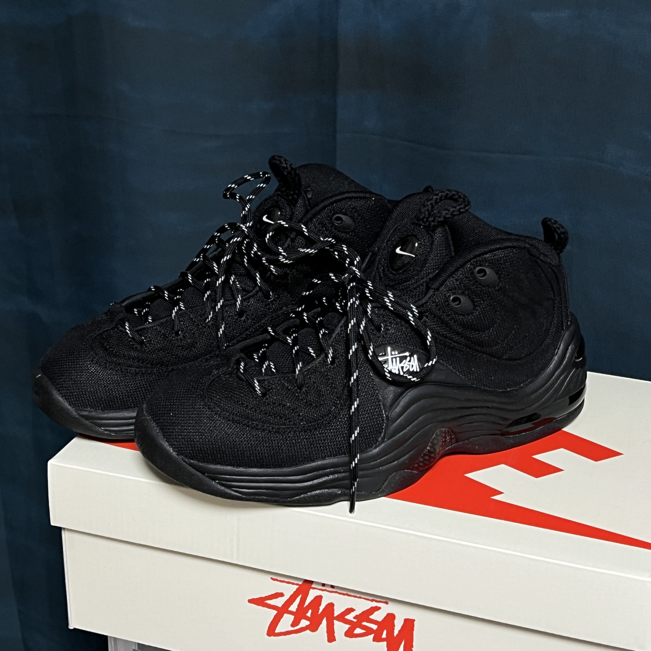 Nike x Stussy Air Penny II Black 착용 스타일 - 1