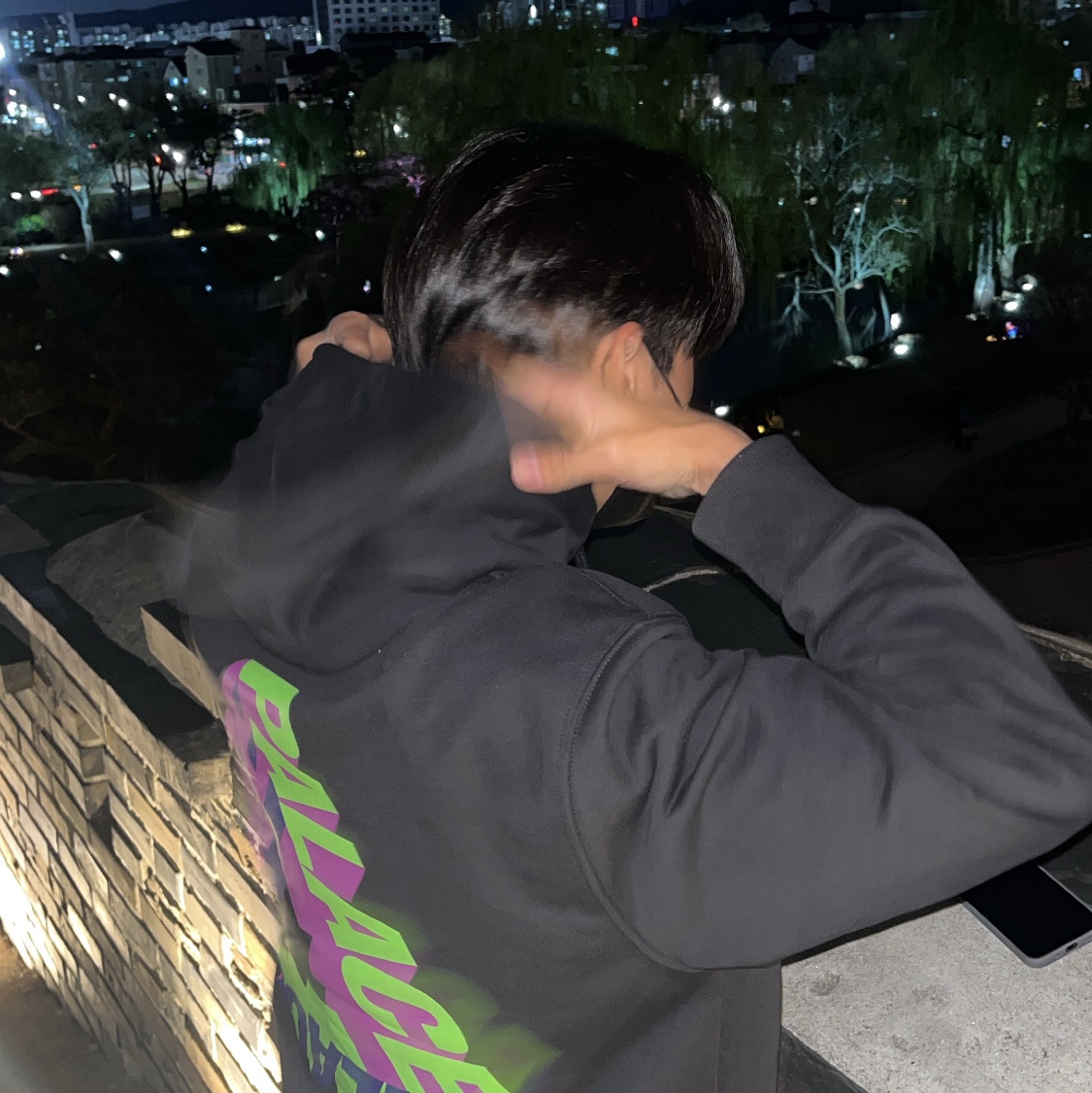 Palace P-3D Hood Black - 21FW 착용 스타일 - 3