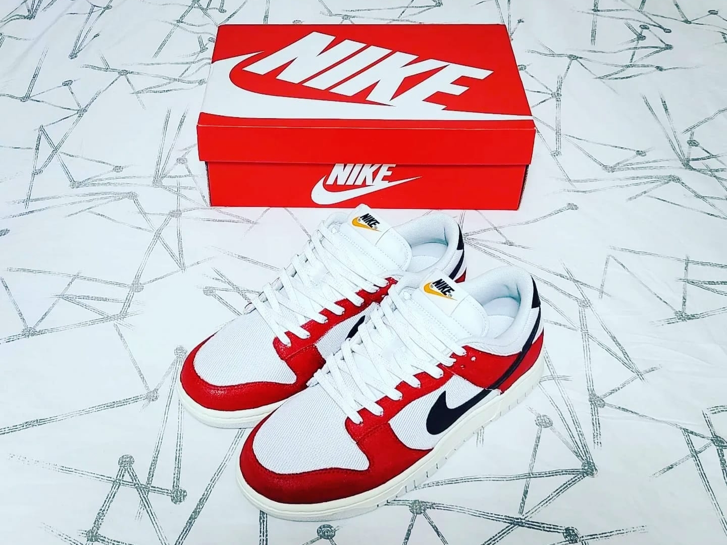 Nike Dunk Low SE Photon Dust and Summit White 착용 스타일 - 1