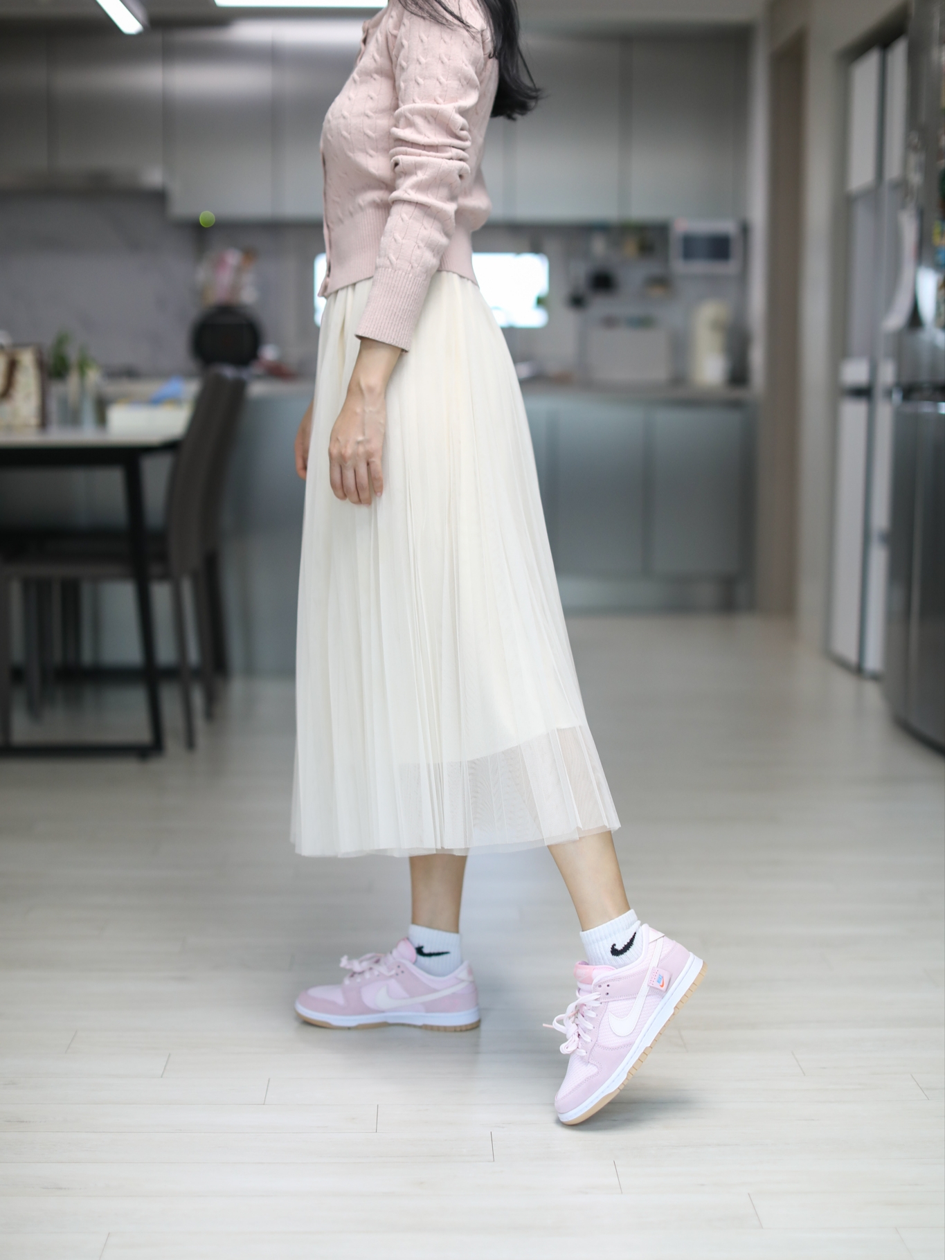(W) Nike Dunk Low SE Light Soft Pink 착용 스타일