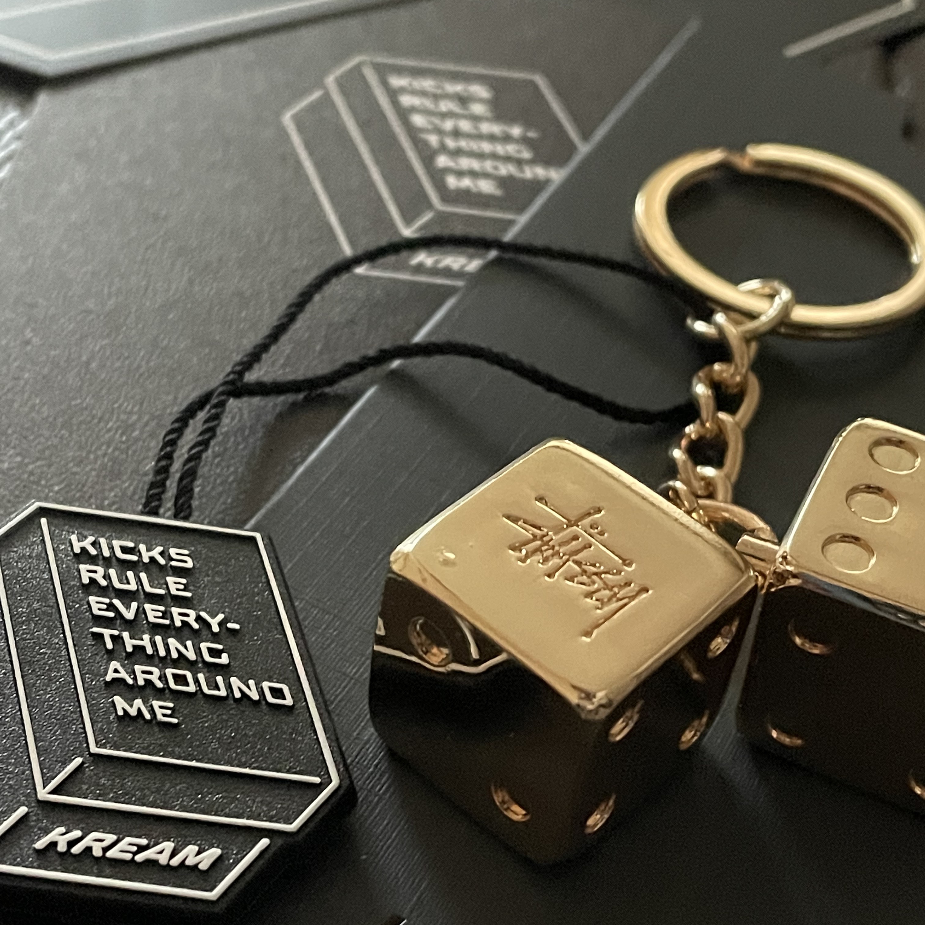 Stussy Metal Dice Keychain Brass 착용 스타일