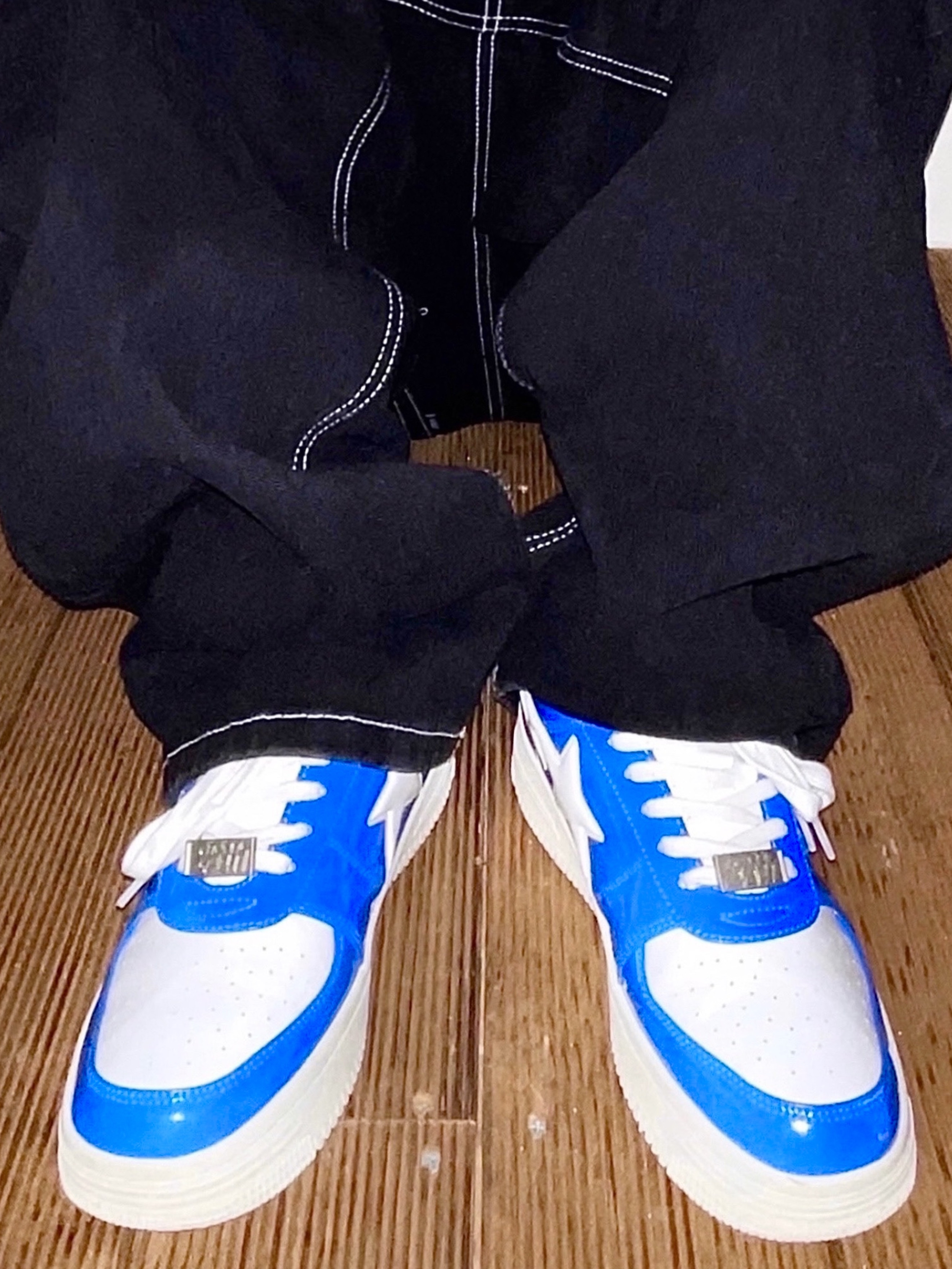 BAPE Bape Sta Low Color Block Shark Blue 착용 스타일 - 3