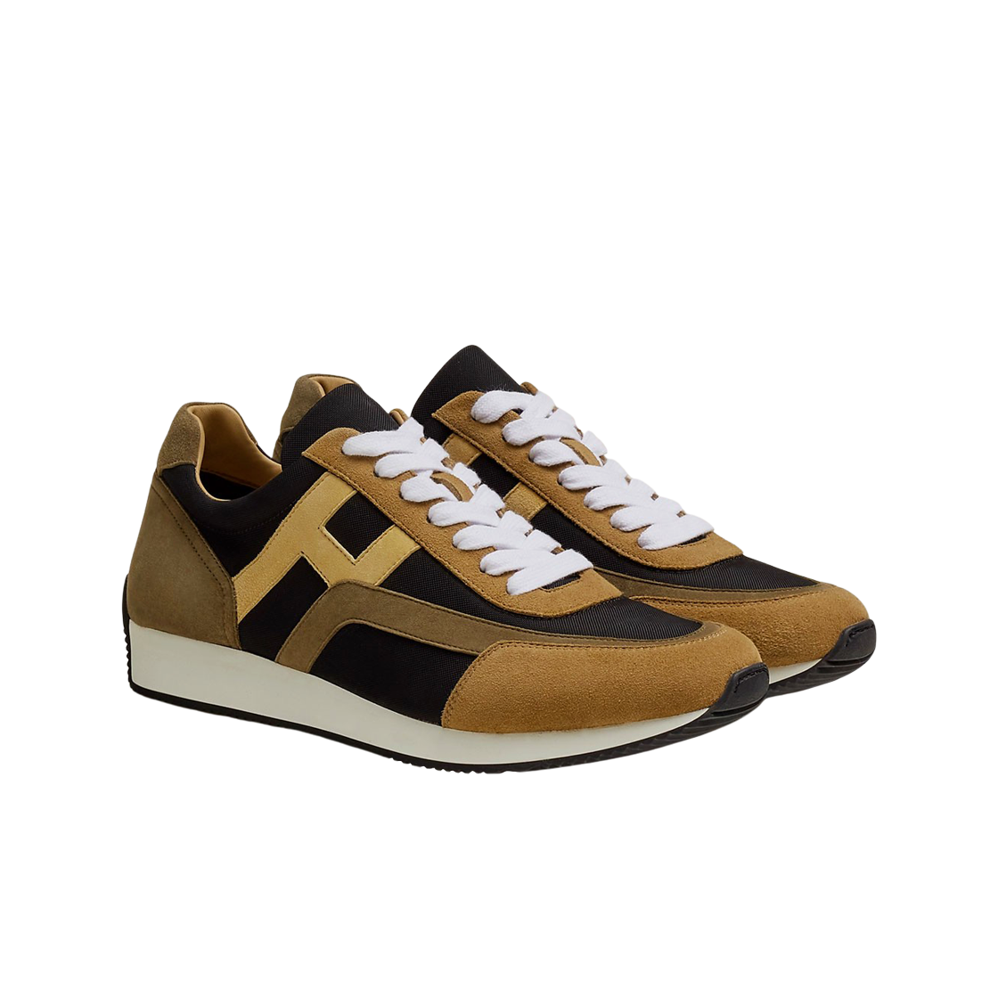 에르메스 크리스 스니커즈 탑스티칭 테크니컬 캔버스 스웨이드 고트스킨 & 멀티꼴로르 베쥬(Hermes Chris Sneakers Topstitching Technical Canvas Suede Goatskin & Multicolore Beige) - 2