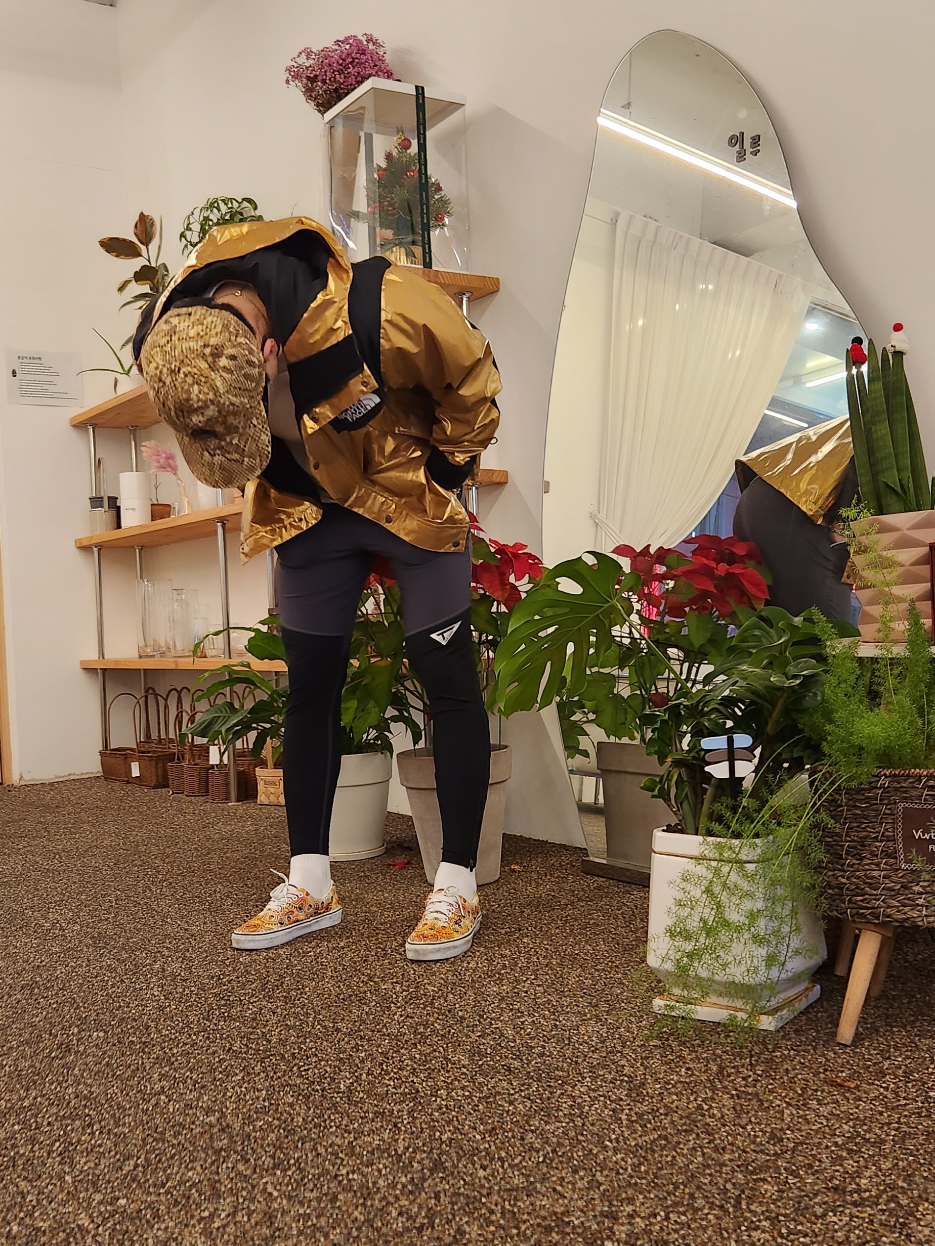 Supreme x The North Face Metallic Mountain Parka Gold - 18SS 착용 스타일 - 3