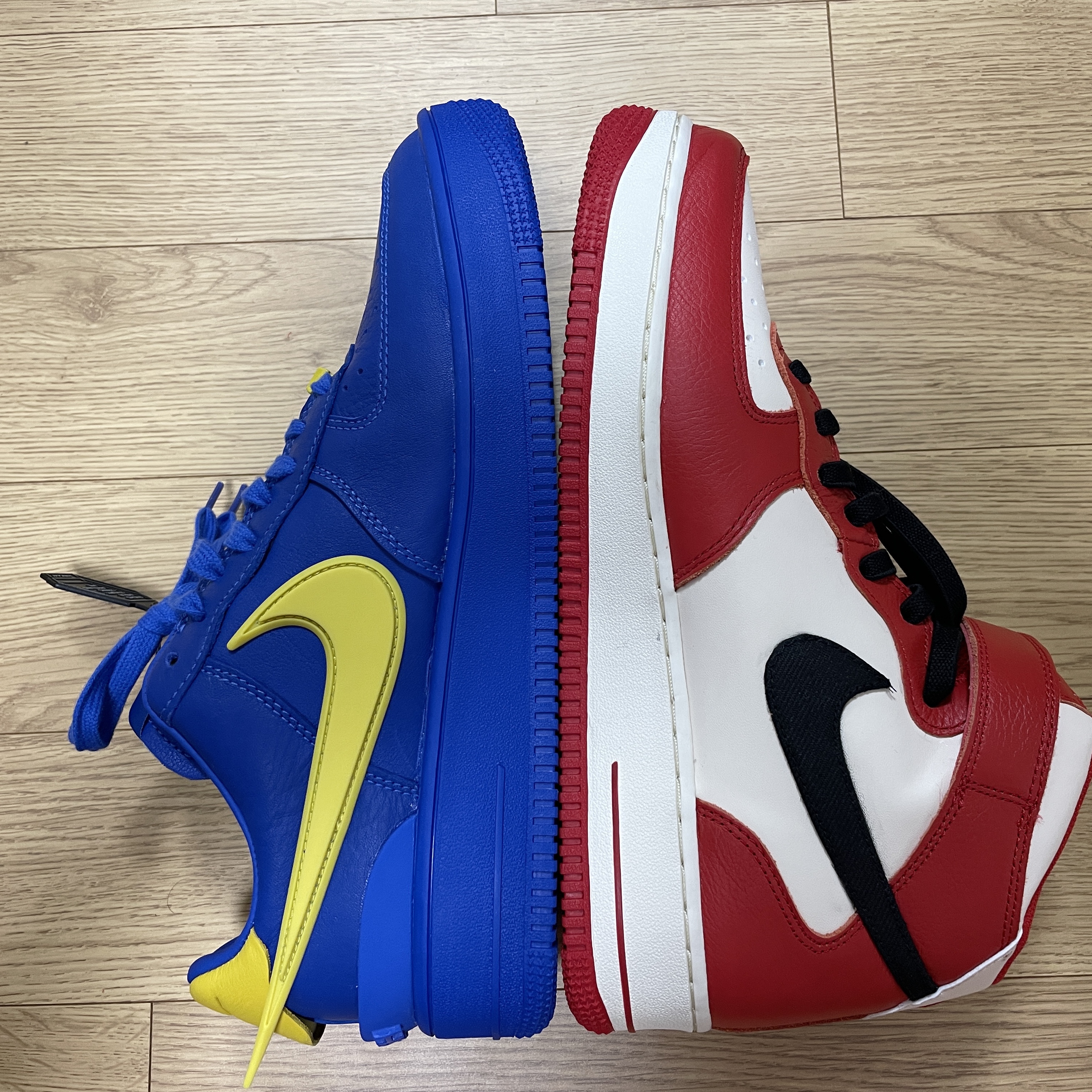 Nike x Ambush Air Force 1 Low SP Game Royal and Vivid Sulfur, Nike Air Force 1 '07 LV8 Pojangmacha 착용 스타일 - 4