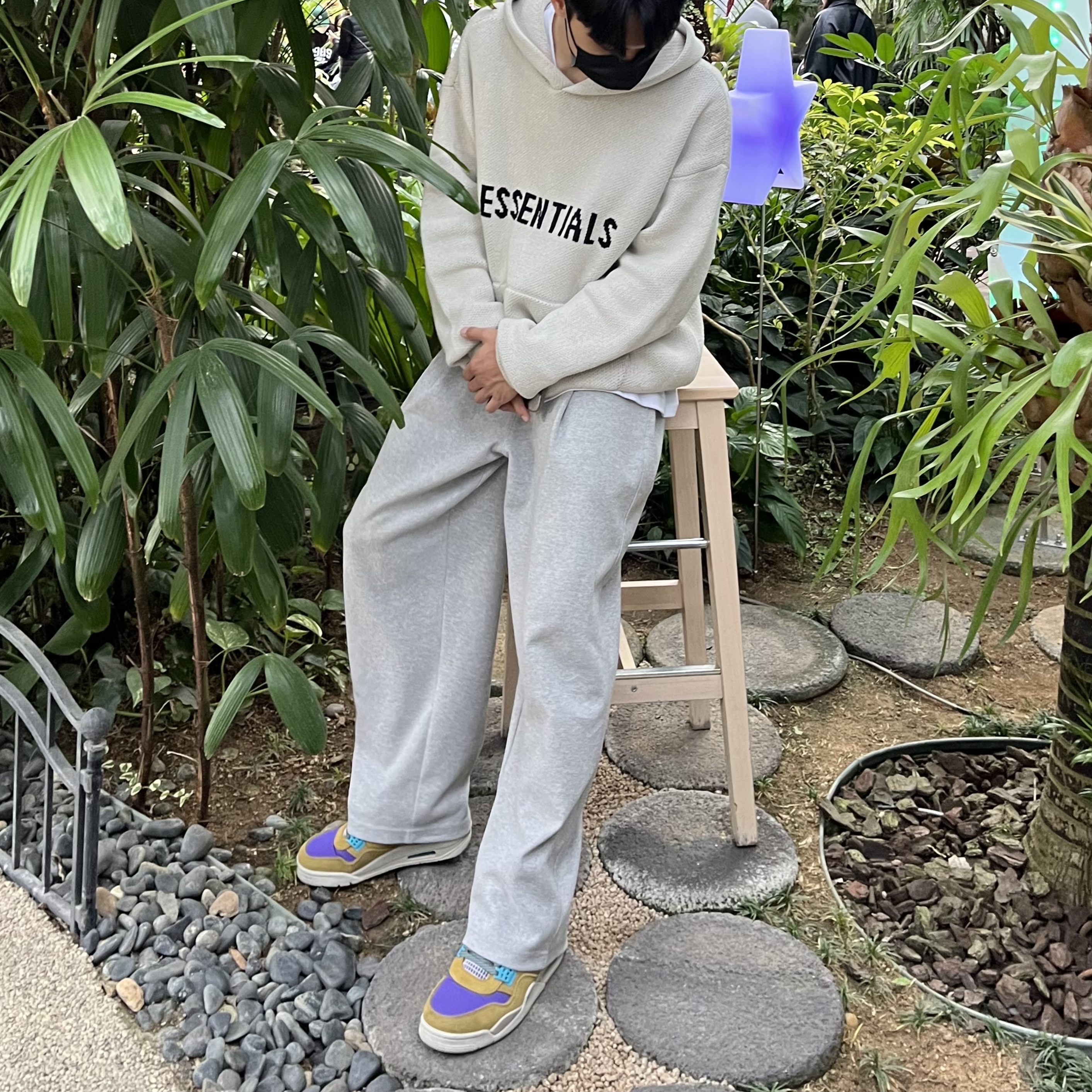 Essentials Knit Hoodie Oatmeal - 20FW, Jordan 4 x Union Retro SP Desert Moss 착용 스타일 - 1