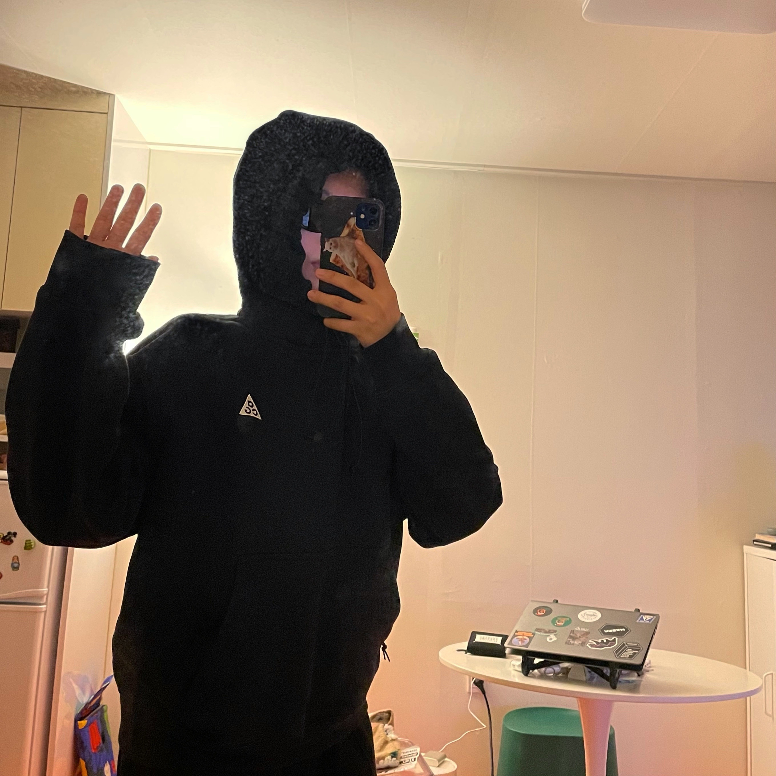 Nike ACG Pullover Fleece Hoodie Black Summit White - US/EU 착용 스타일