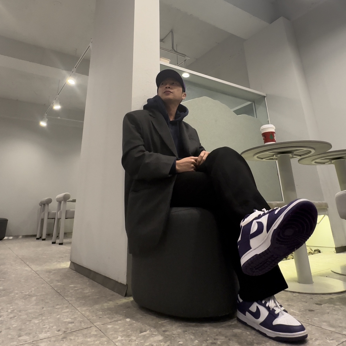Nike Dunk Low Retro Championship Court Purple 착용 스타일 - 1