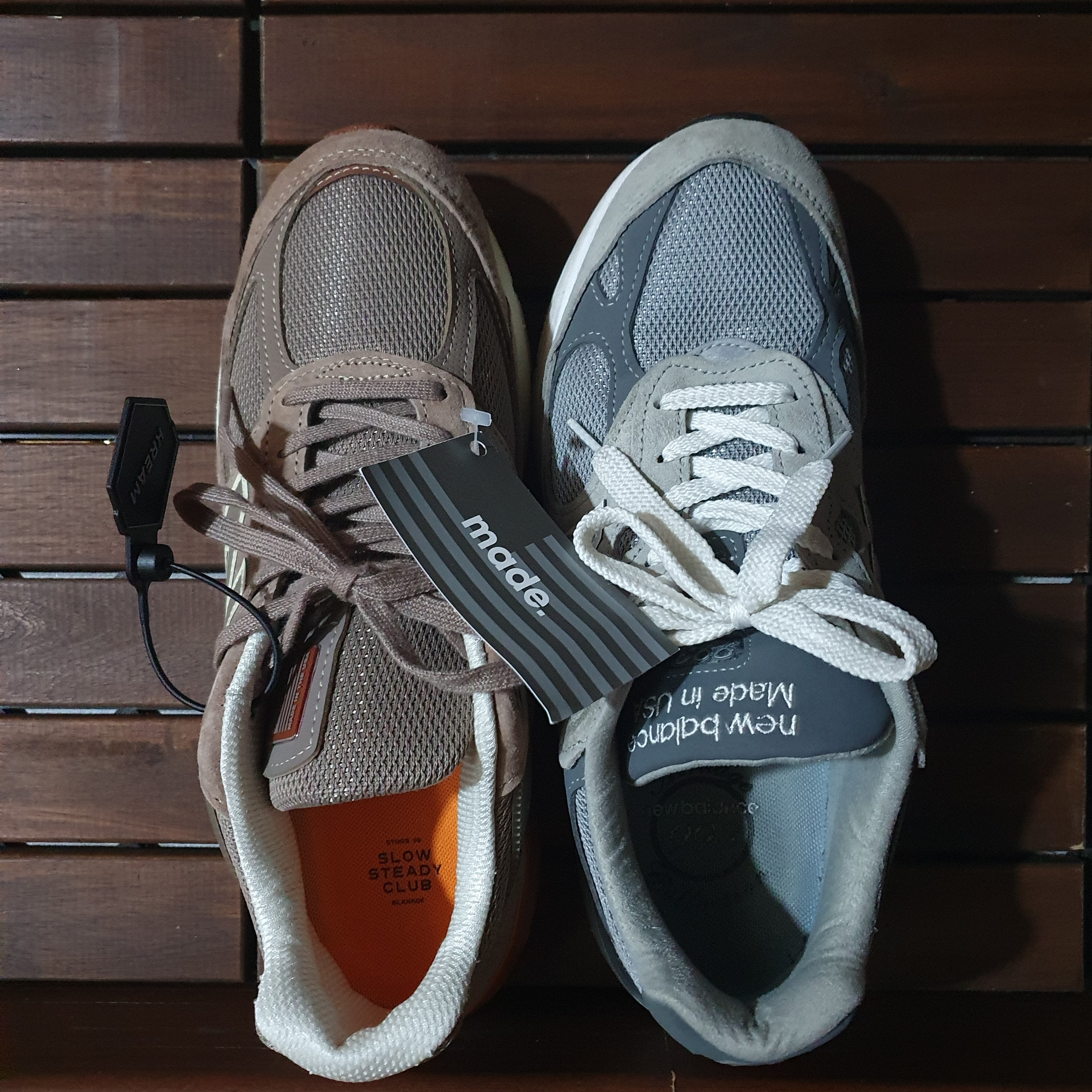 New Balance x Slow Steady Club 990v5 Made in USA Brown, New Balance 993 Made in USA Grey - D Standard 착용 스타일 - 1