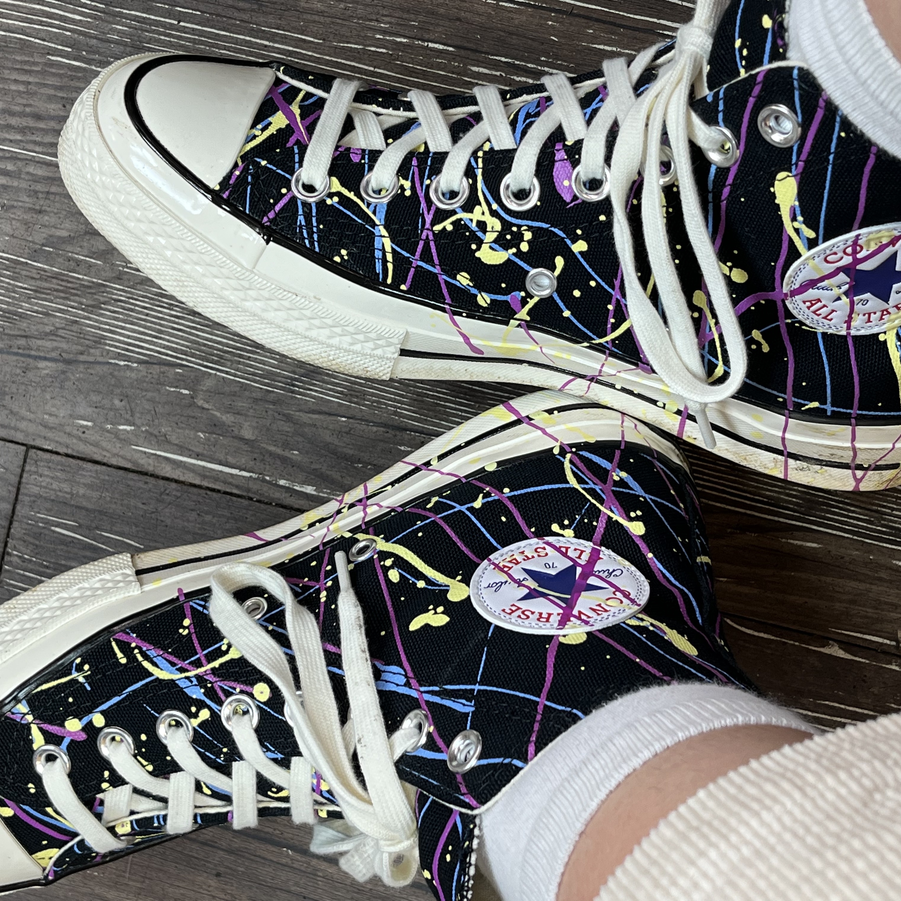 Converse Chuck 70 High Paint Splatter Black 착용 스타일