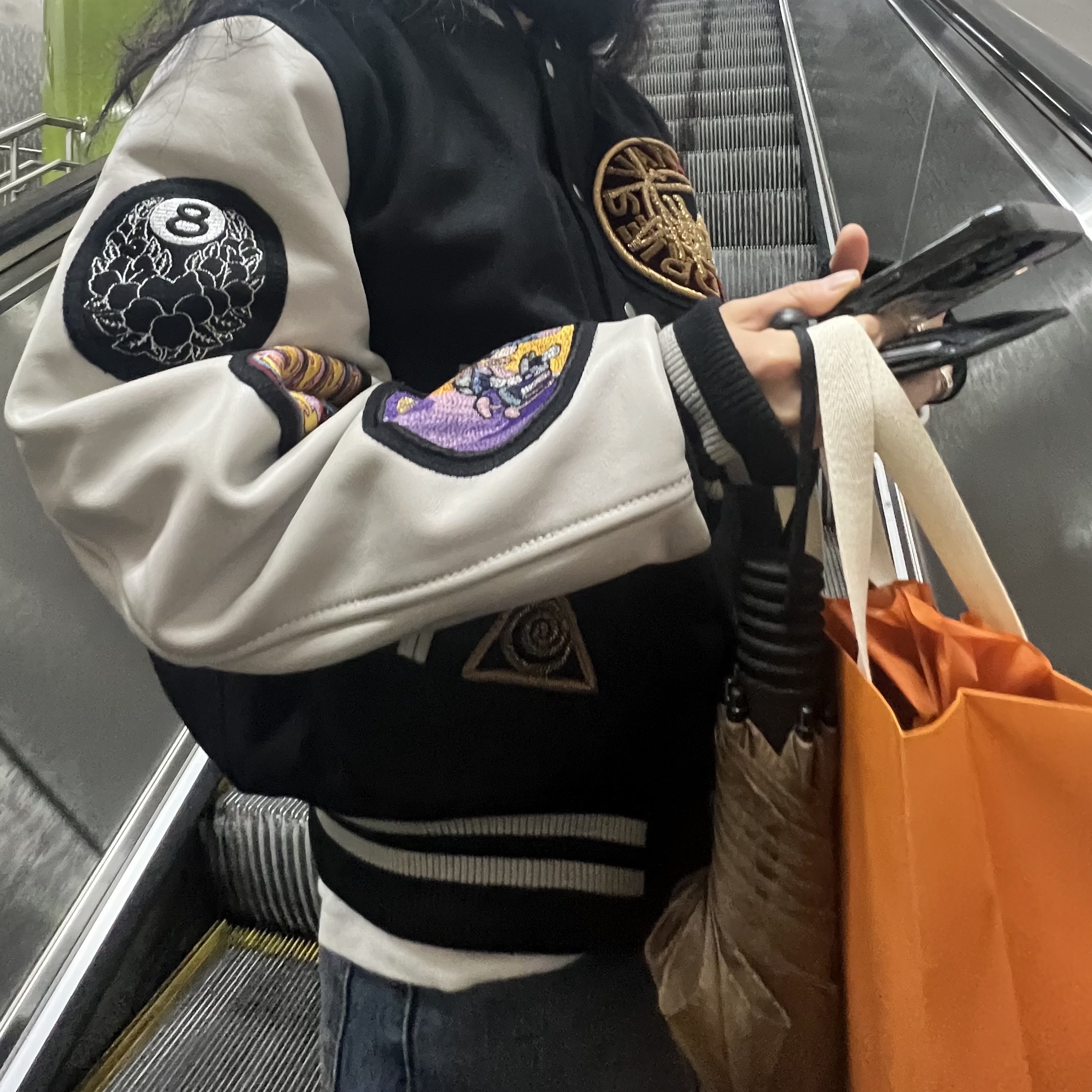 Stussy x Dries Van Noten Varsity Jacket Black 착용 스타일