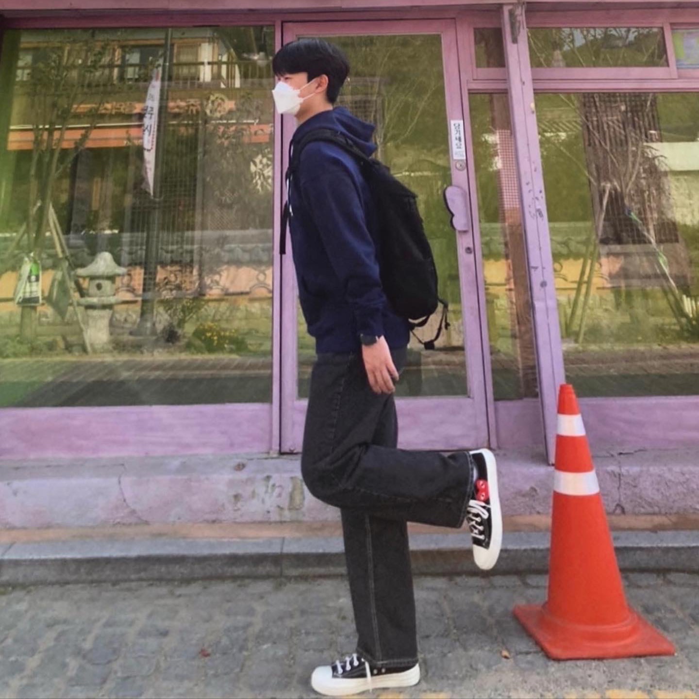 Converse x Play Comme des Garcons Chuck 70 Ox Black 착용 스타일