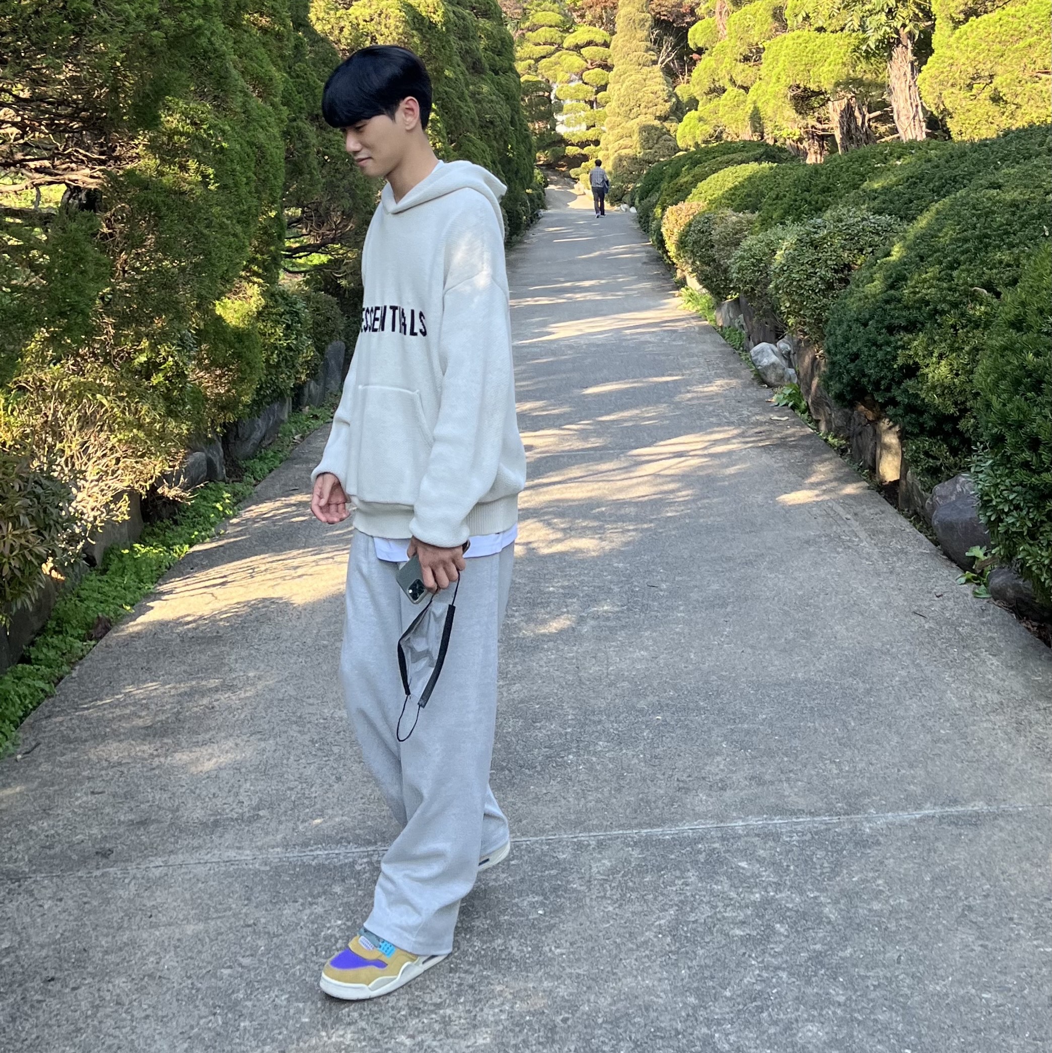 Essentials Knit Hoodie Oatmeal - 20FW, Jordan 4 x Union Retro SP Desert Moss 착용 스타일 - 2