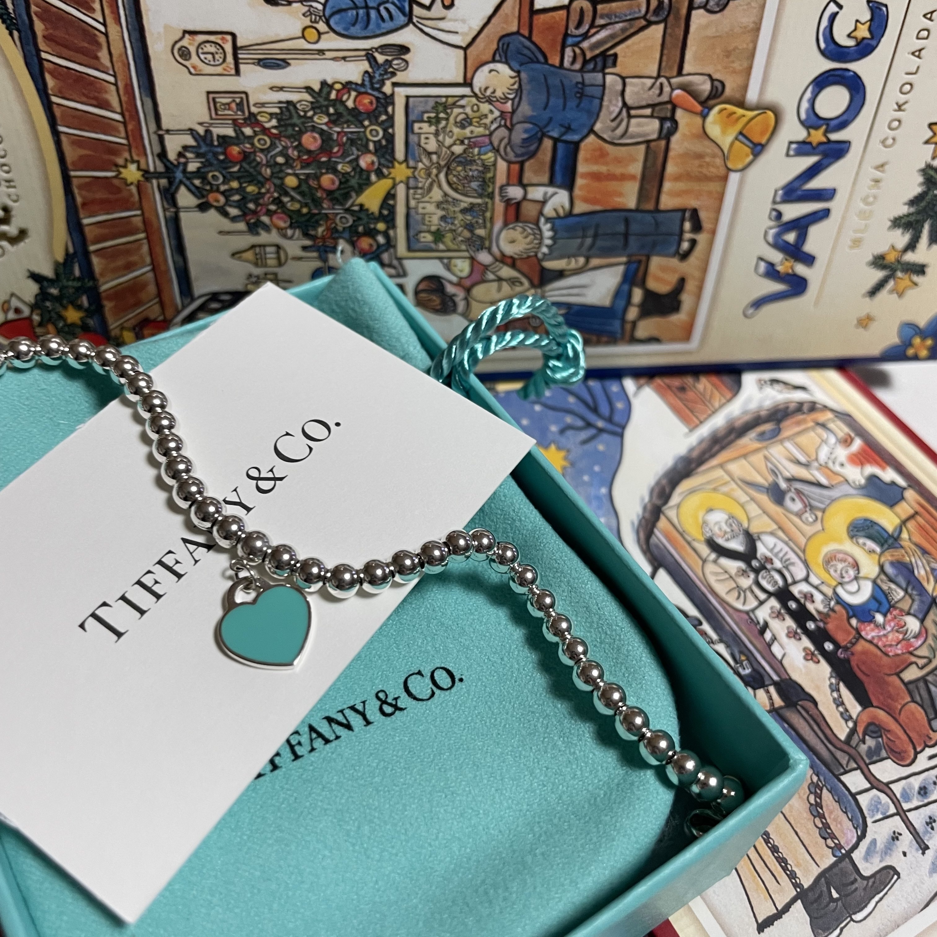 Tiffany & Co. Return to Tiffany Heart Tag Bead Bracelet Silver 착용 스타일 - 2